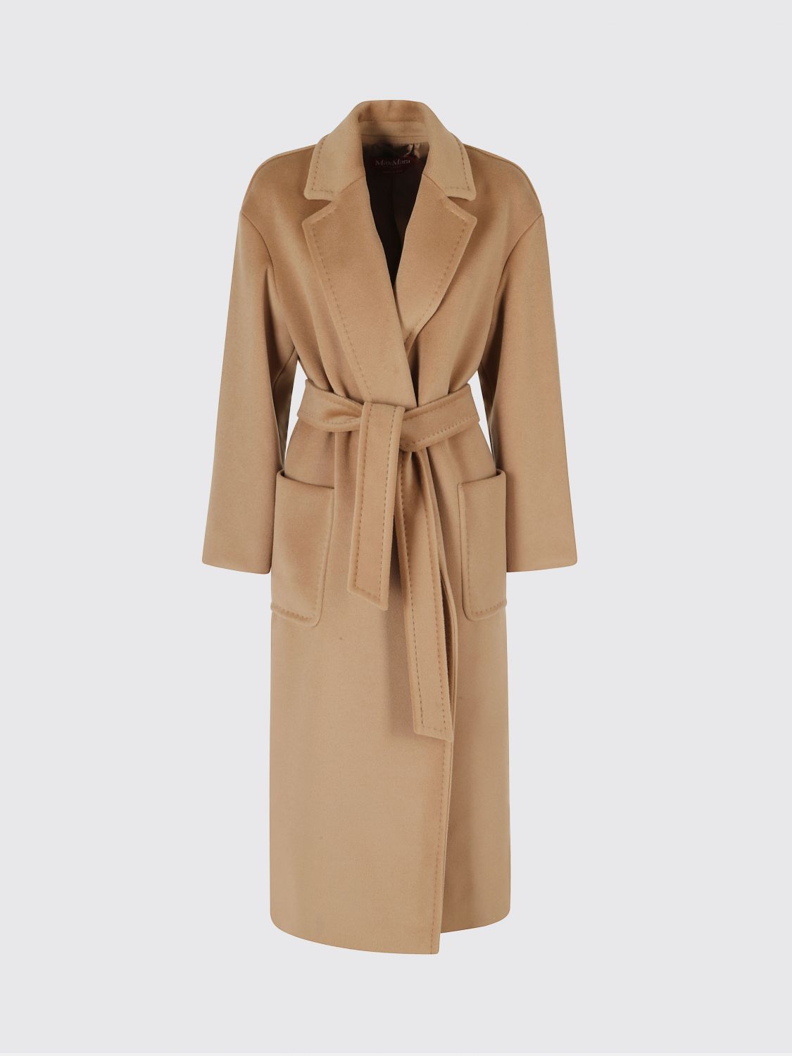 Max Mara Women Long Wool Robe Coat Max Mara With Matching Belt MAX MARA