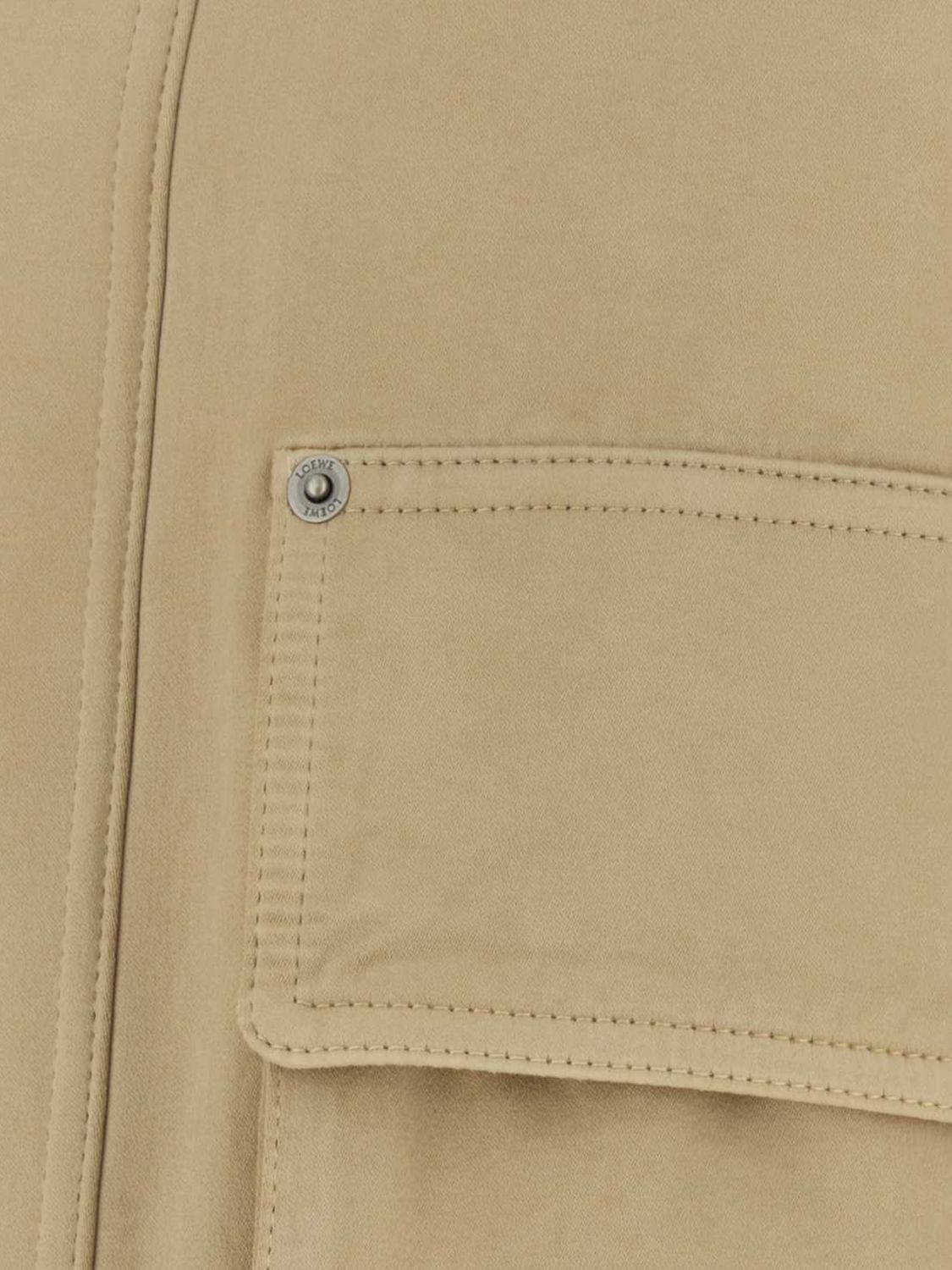 Loewe Women Cropped Cotton Shirt Jacket Loewe With Velvet Collar LOEWE