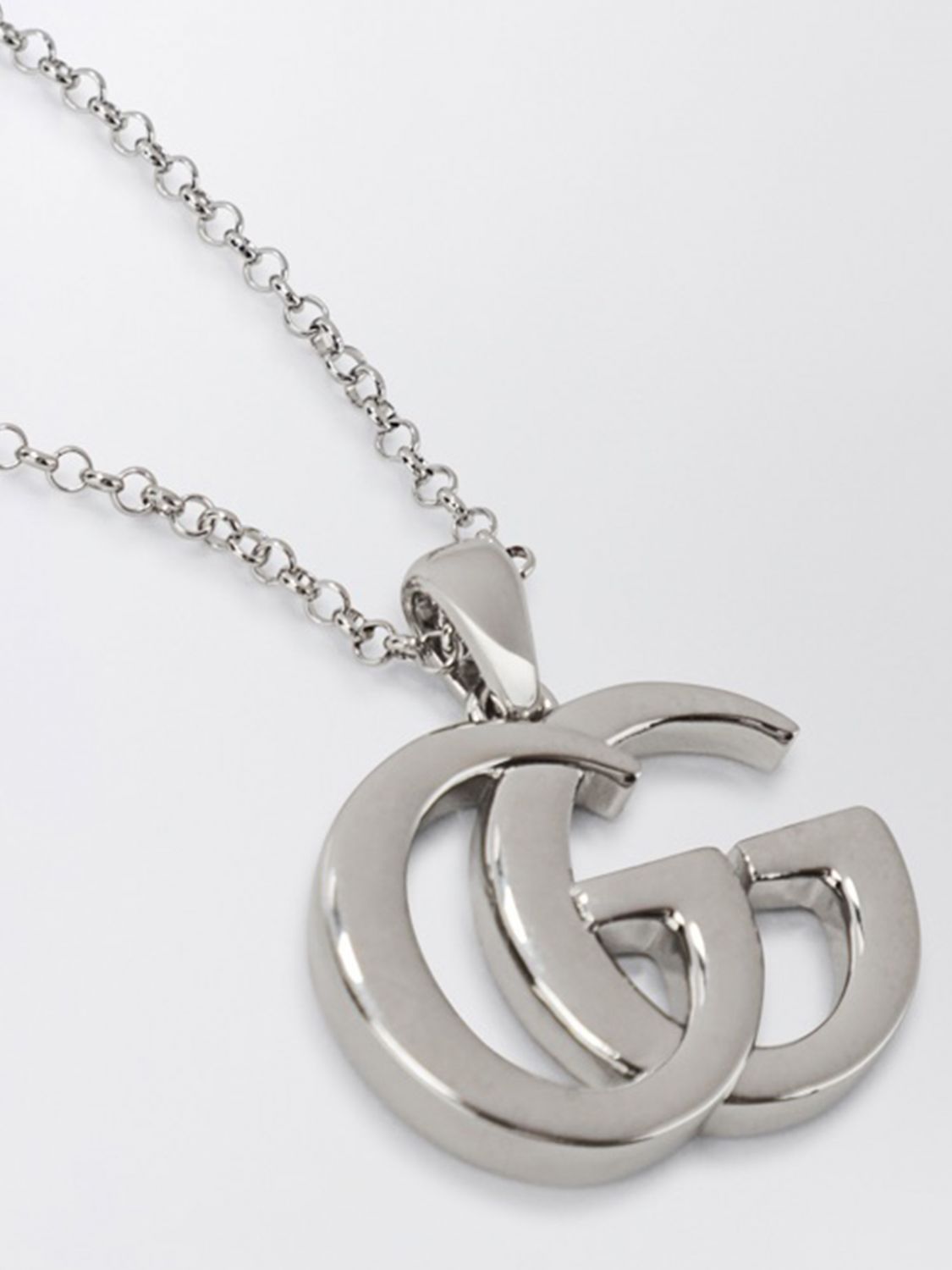 Gucci Women Gucci Gg Marmont Brass Choker Necklace With Silver-Finish And Logo Pendant GUCCI