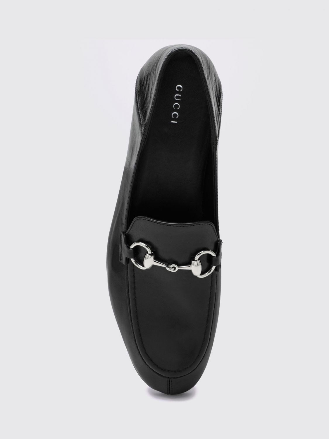 Gucci Women Jordaan Smooth Leather Loafers Gucci With Gold-Tone Horsebit Detail