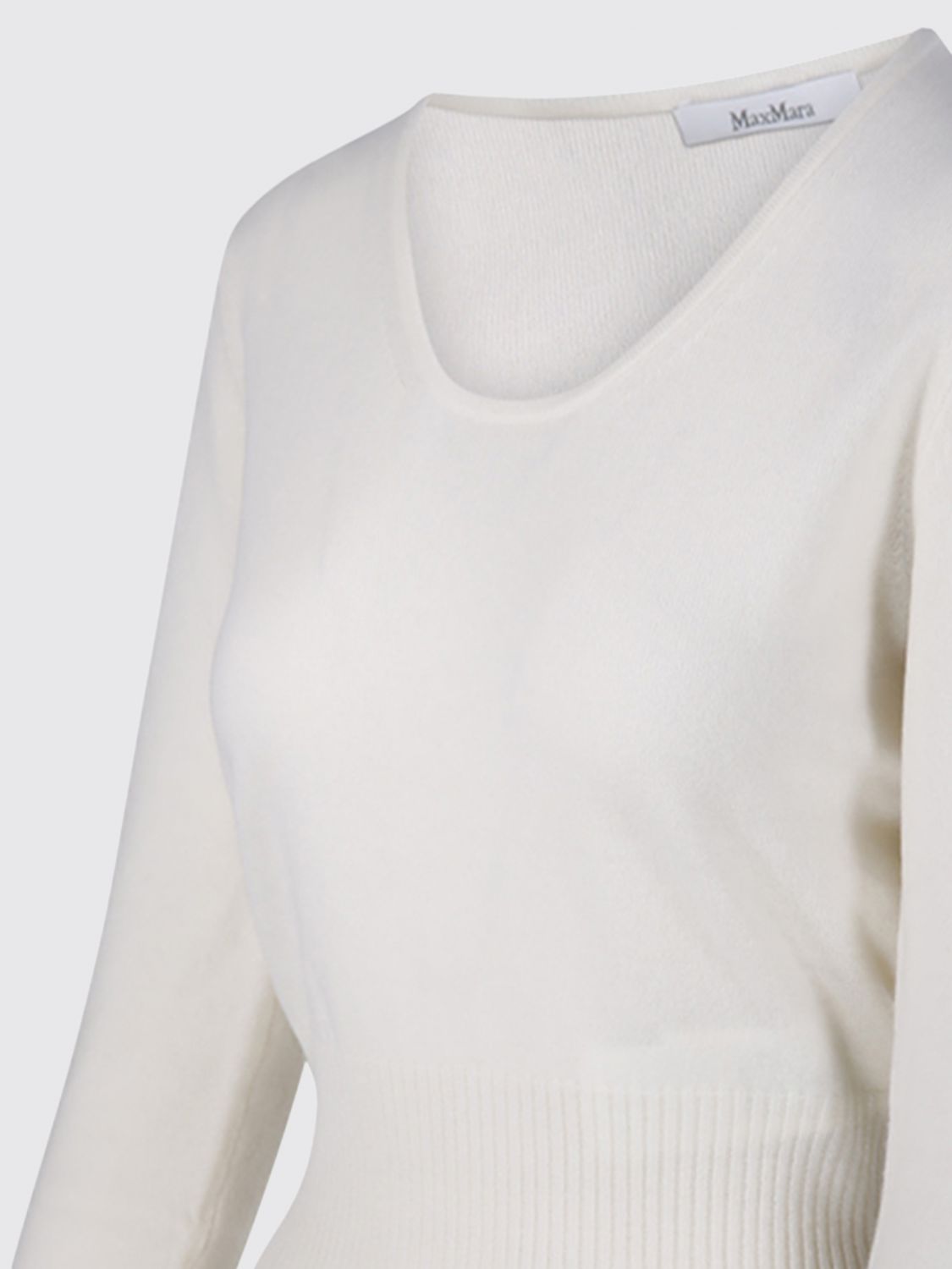 Max Mara Women Slim Fit Wool And Cashmere Crewneck Jumper Max Mara With Ribbed Trims MAX MARA