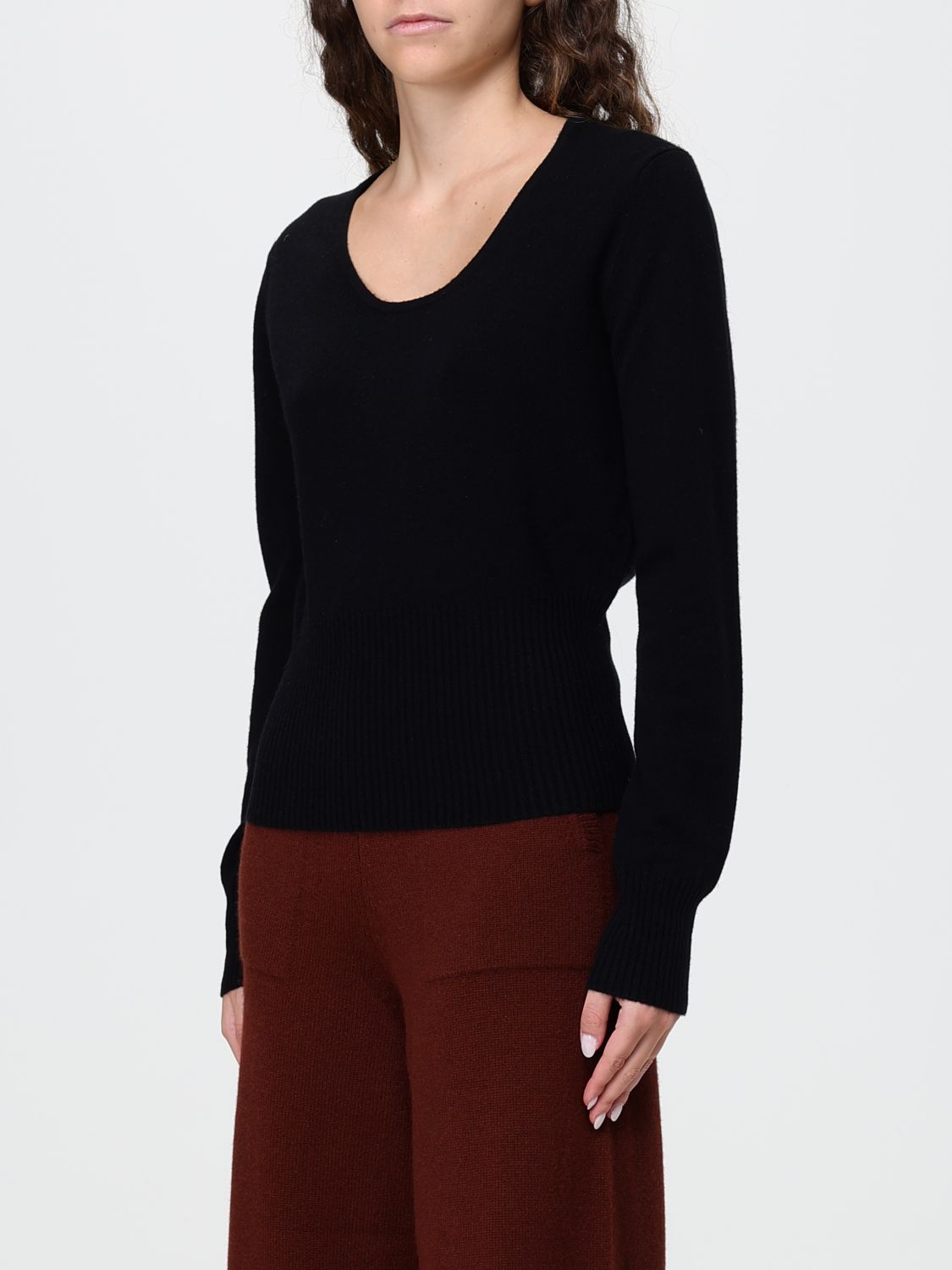 Max Mara Women Slim Fit Wool And Cashmere Crewneck Jumper Max Mara With Ribbed Trims MAX MARA