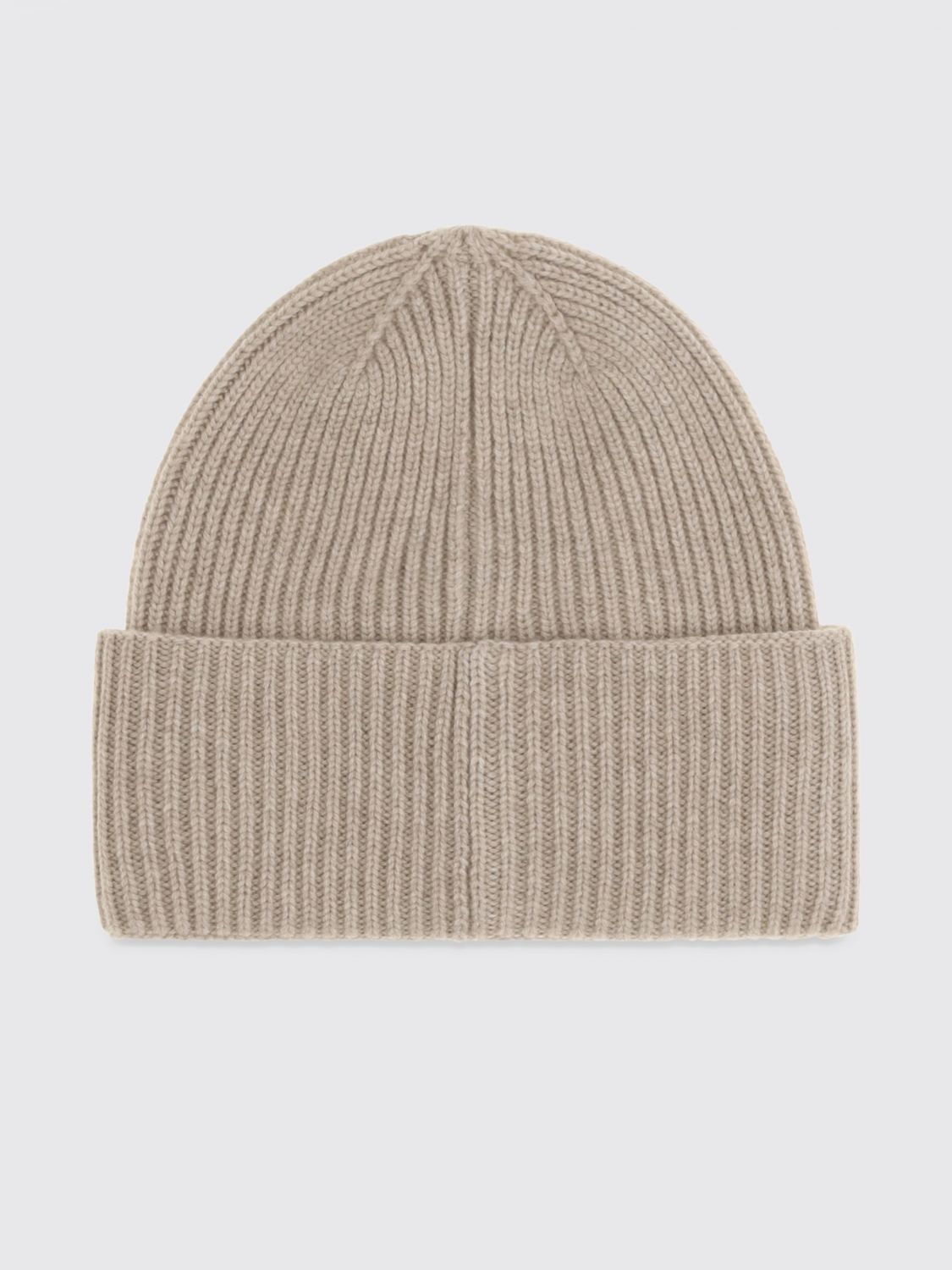 Max Mara Women Max Mara Ribbed Wool Beanie Hat With Jacquard Logo And Cuff MAX MARA