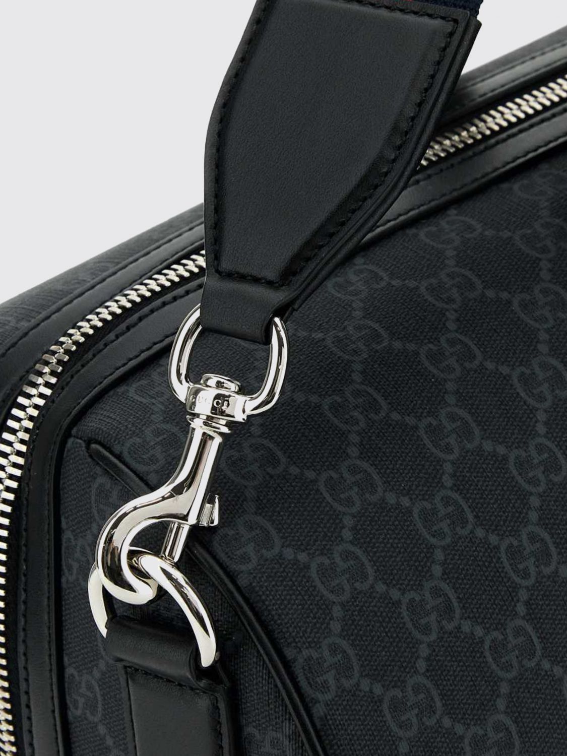 Gucci Men Gg Supreme Duffle Bag Gucci With Leather Handles And Padlock GUCCI