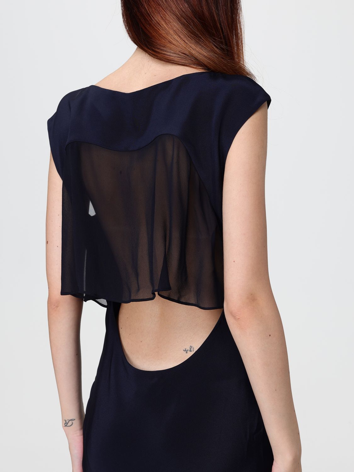 Max Mara Women Sleeveless Long Evening Gown Max Mara In Criªpe De Chine With Straight Neckline MAX MARA