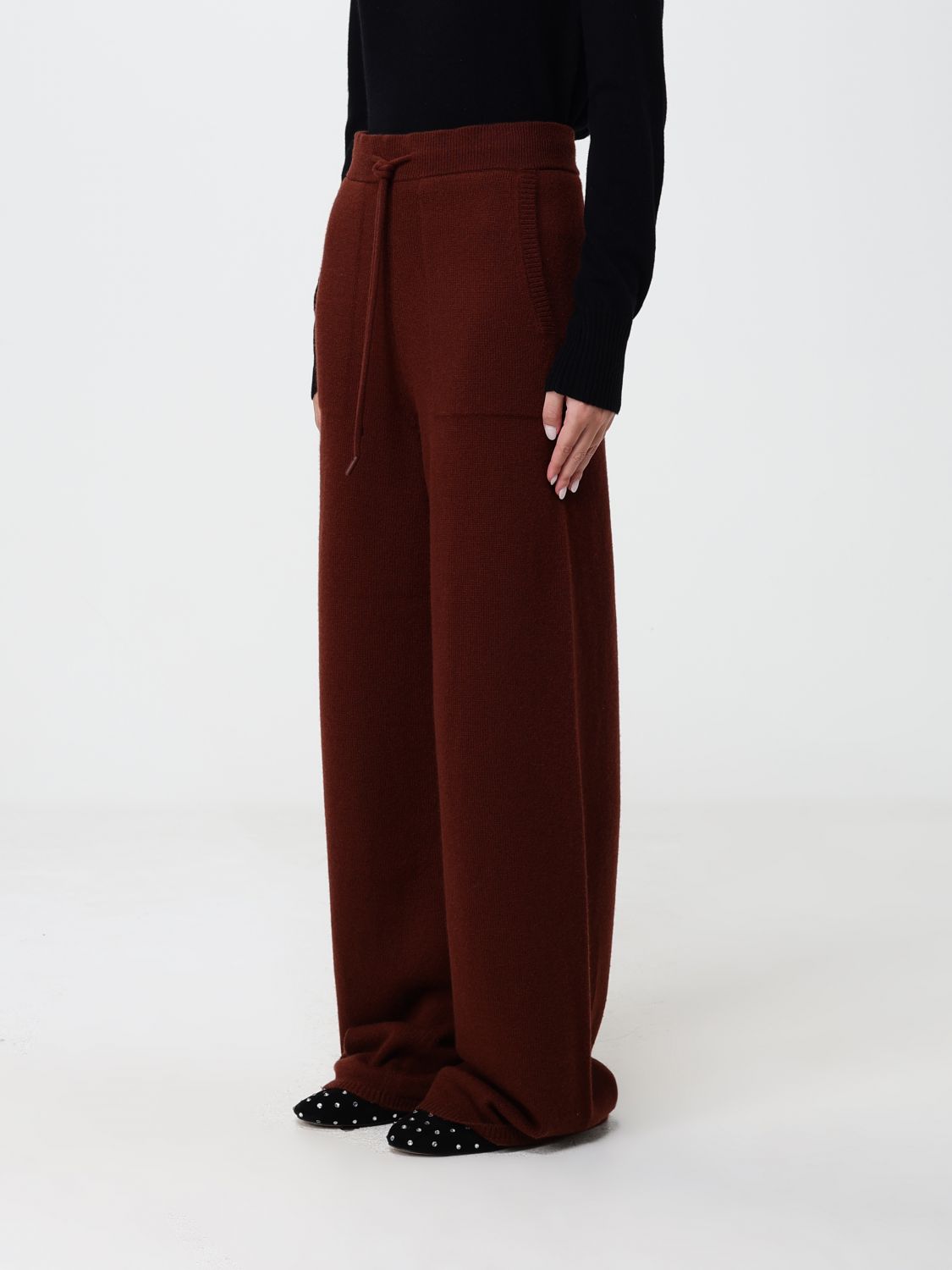 Max Mara Women High-Waisted Pure Cashmere Knit Wide-Leg Trousers Max Mara MAX MARA