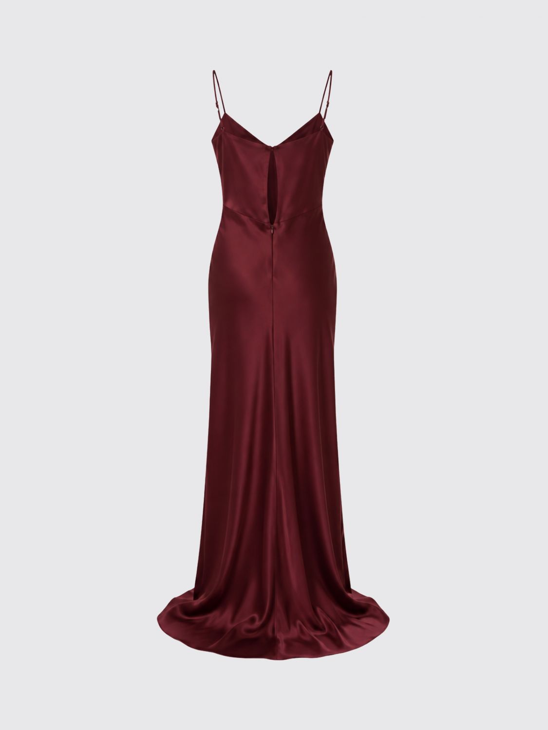Max Mara Women Max Mara Long Satin V-Neck Evening Gown With Small Train MAX MARA