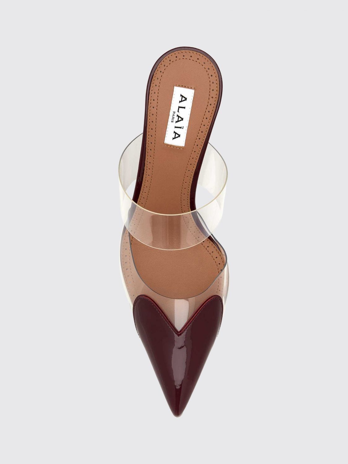 Alai�A Women Alaia Le Cœur Patent Leather And Pvc Mules With High Stiletto Heel ALAIA