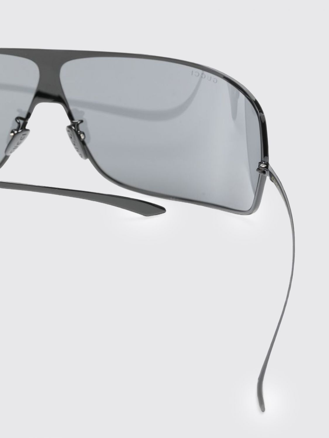 Gucci Men Gucci Rectangular Metal Shield Sunglasses With Embossed Logo GUCCI