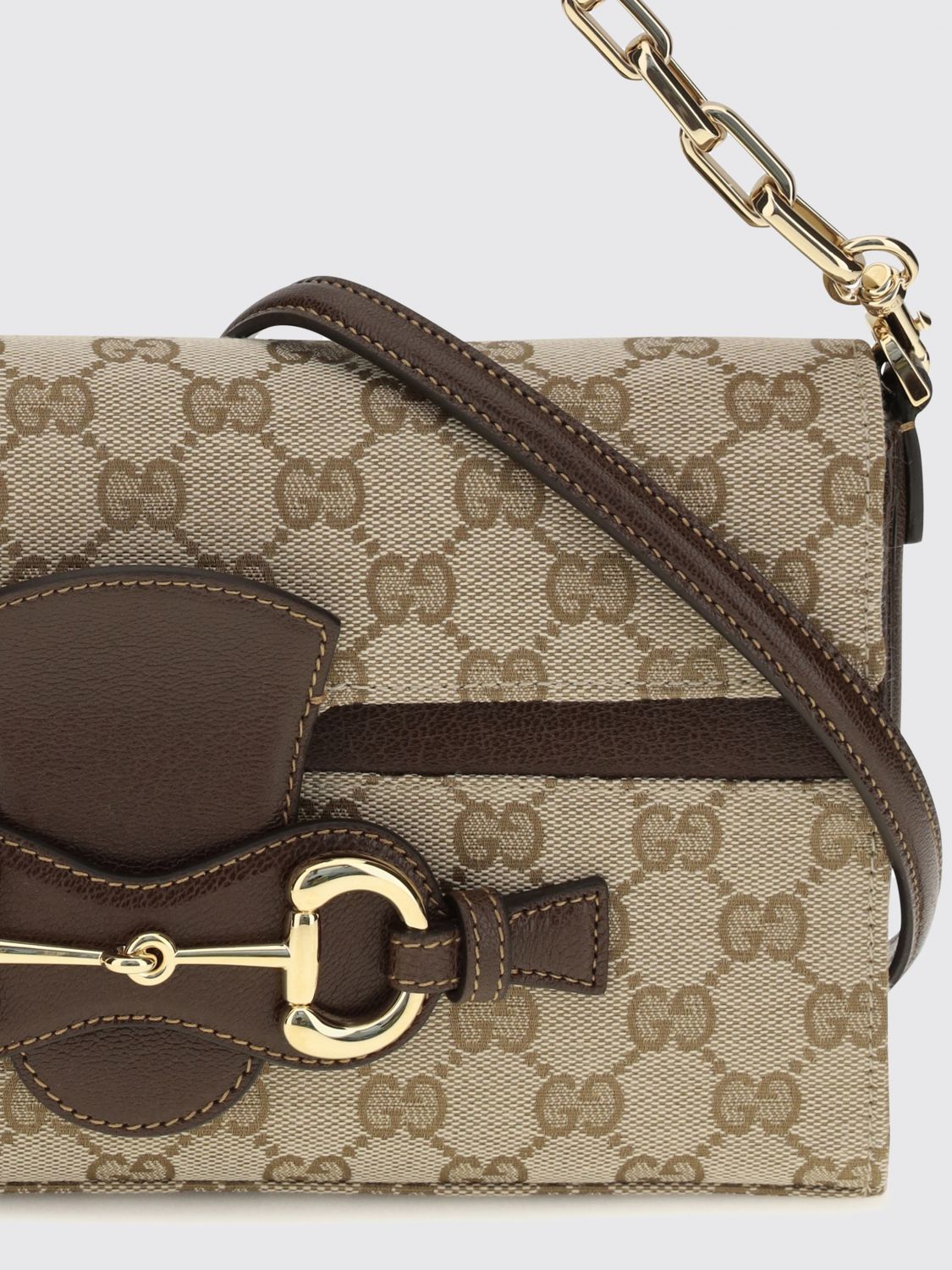 Gucci Women Gucci Gg Monogram Jacquard Shoulder Bag With Horsebit Detail GUCCI