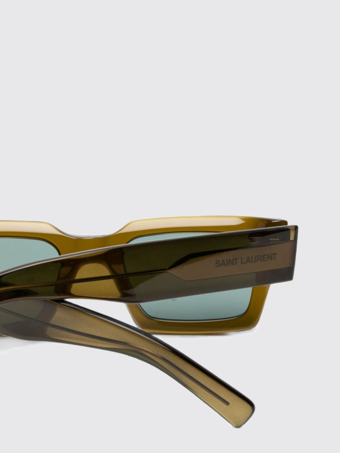 Saint Laurent Men Rectangular Acetate Sunglasses Saint Laurent With Lettering Logo SAINT LAURENT