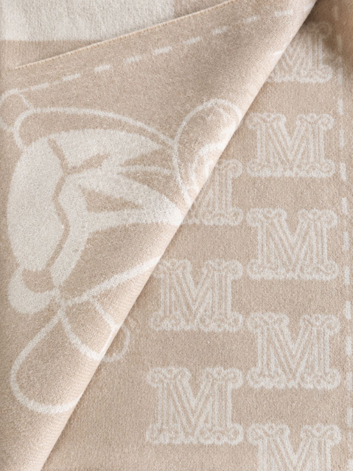 Max Mara Women Charme Cashmere Stole Max Mara With Jacquard Monogram And Fringed Hem MAX MARA