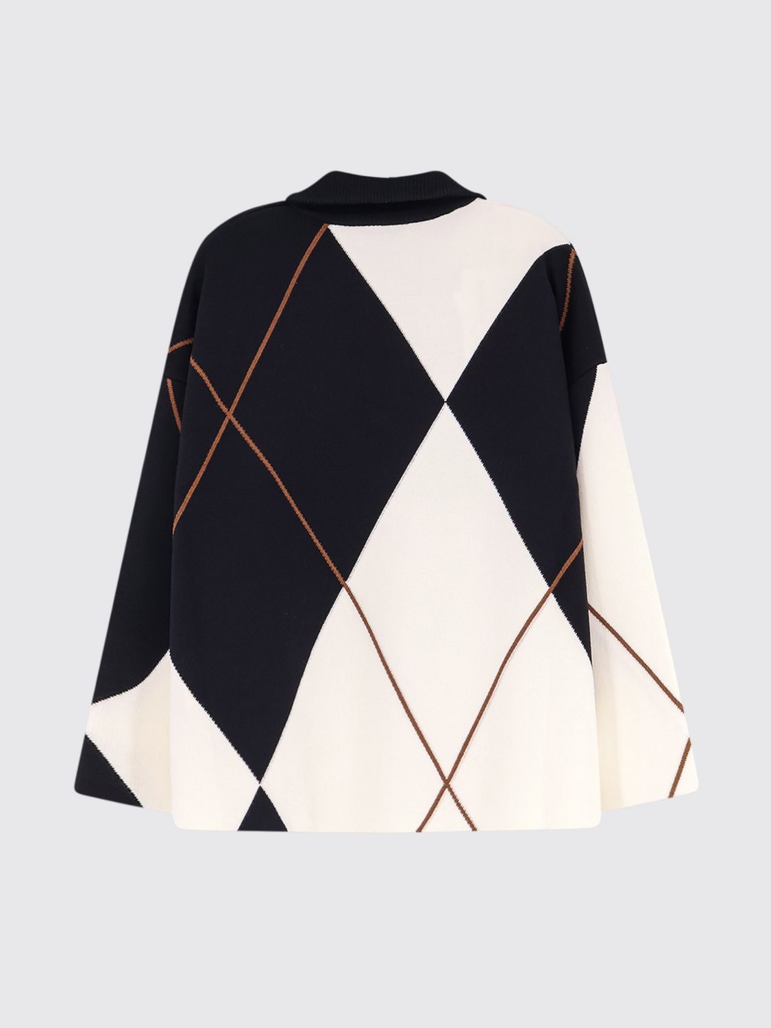 Max Mara Women Oversized Argyle Wool Polo Jumper Max Mara With V-Neck And Dropped Shoulders MAX MARA