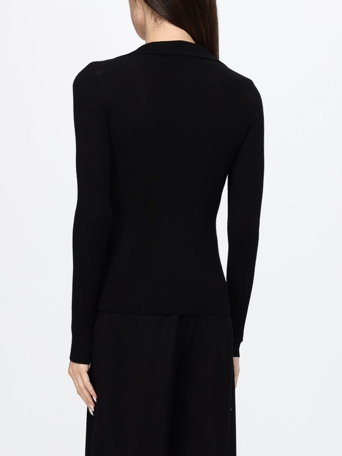 Max Mara Women Slim Fit V-Neck Polo Jumper Max Mara In 100% Cashmere With Long Sleeves MAX MARA