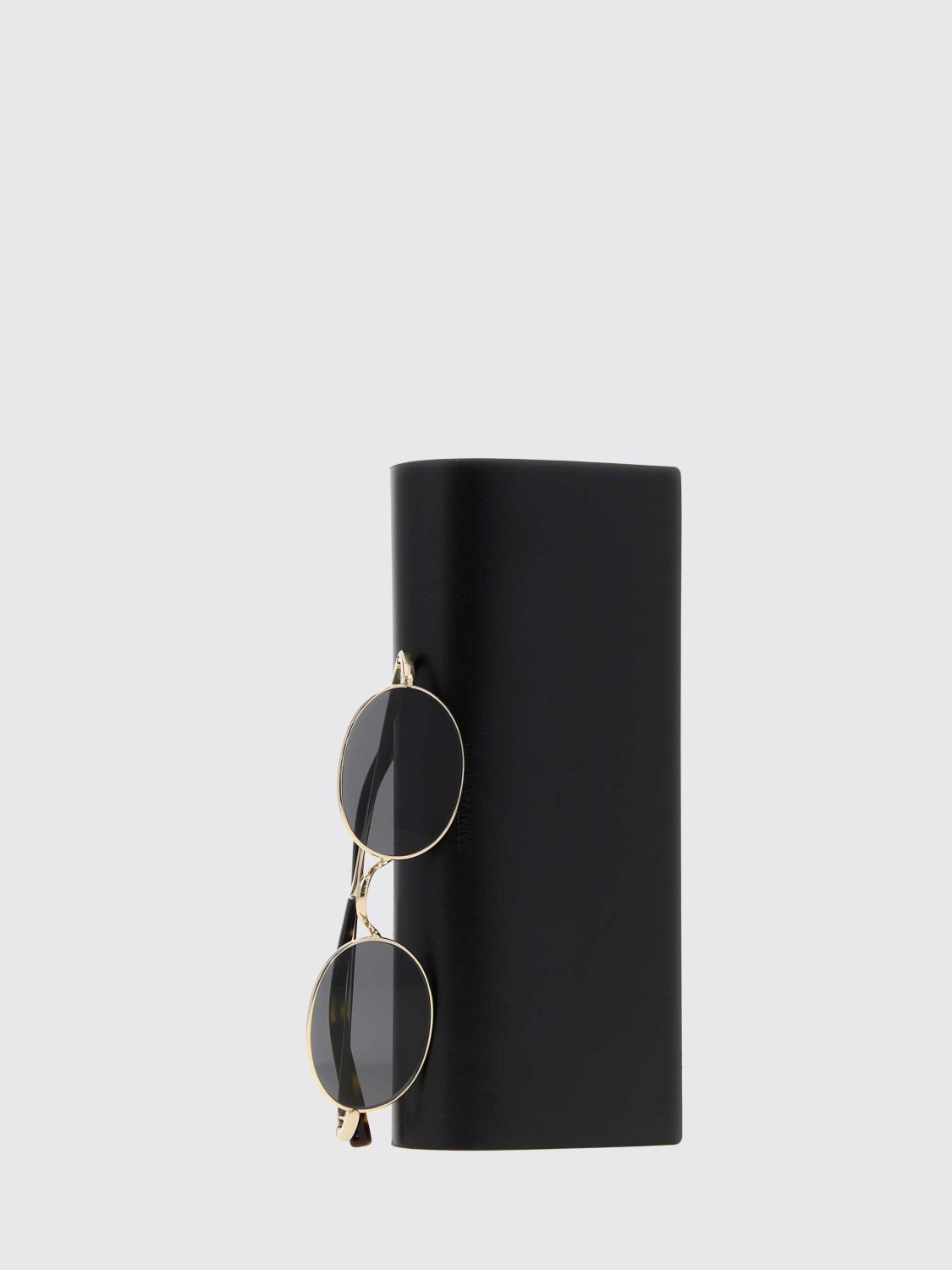 Saint Laurent Men Saint Laurent Oval Metal Sunglasses With Dark Lenses And Engraved Logo SAINT LAURENT