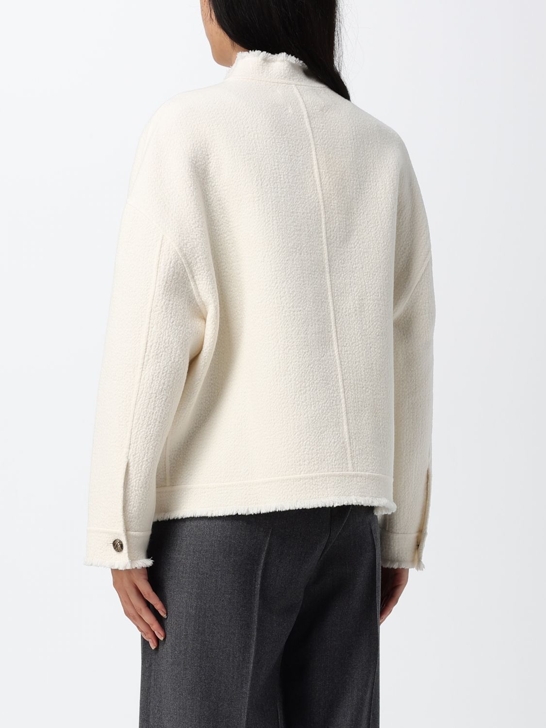 Max Mara Women Max Mara Single-Breasted Short Coat In Pure Virgin Wool With High Neck MAX MARA