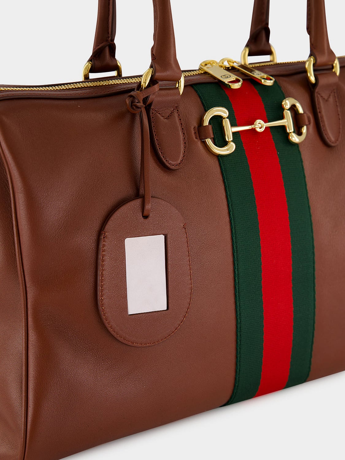 Gucci Women Gucci Calfskin Leather Shoulder Bag With Horsebit Detail And Web Stripe GUCCI