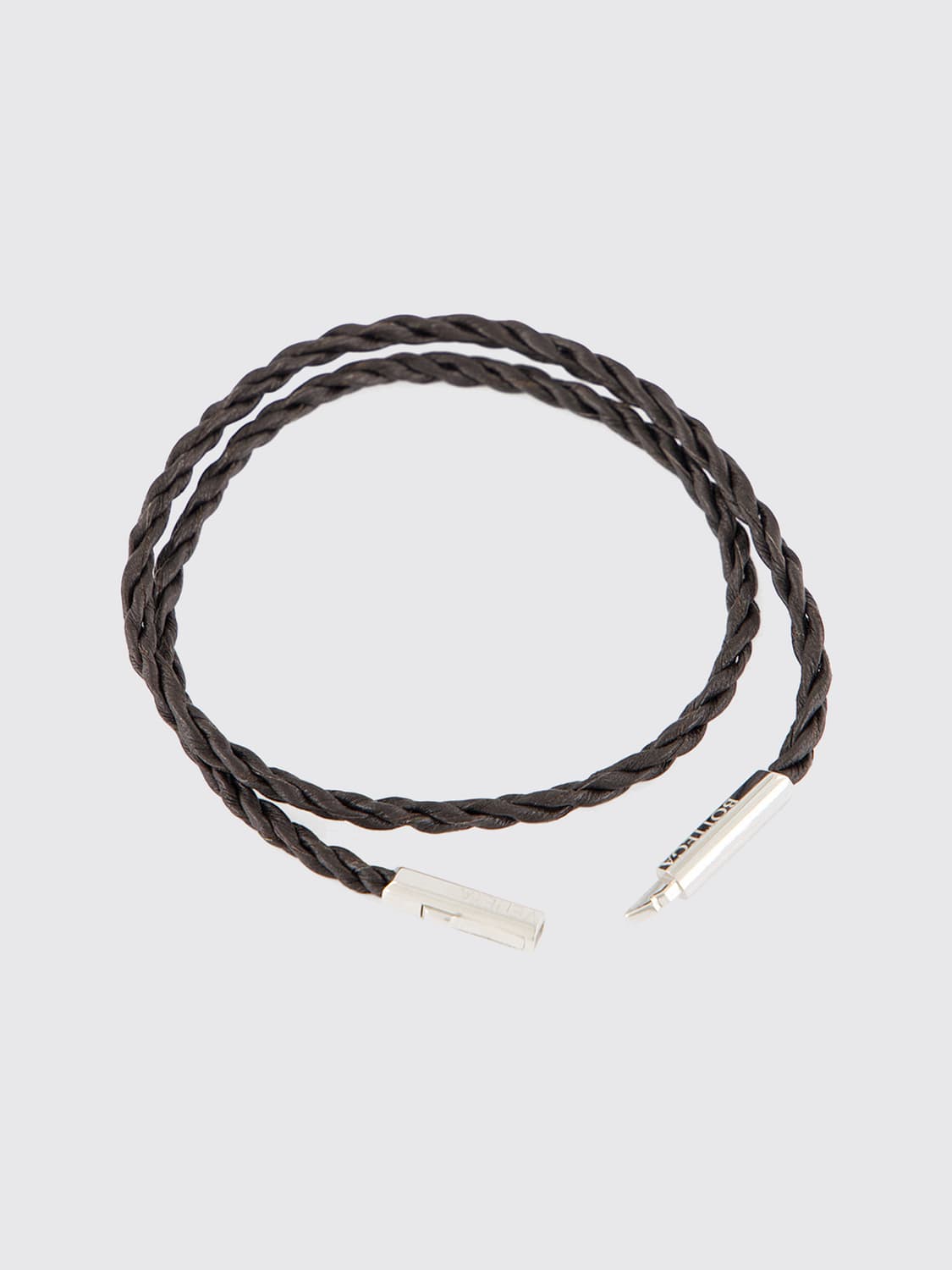 Bottega Veneta Men Bottega Veneta Double Rope Woven Nappa And Silver Bracelet BOTTEGA VENETA