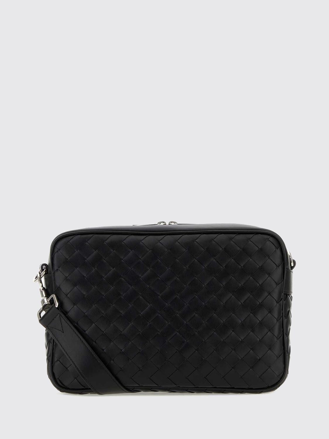 Bottega Veneta Men Bottega Veneta Calfskin Leather Camera Bag With Intrecciato Motif And Strap BOTTEGA VENETA