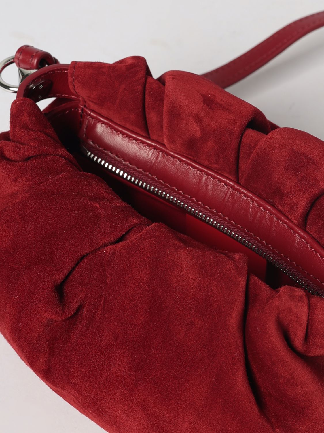 Christian Louboutin Women Christian Louboutin Eva Ruched Suede Calfskin Mini Crossbody Bag CHRISTIAN LOUBOUTIN