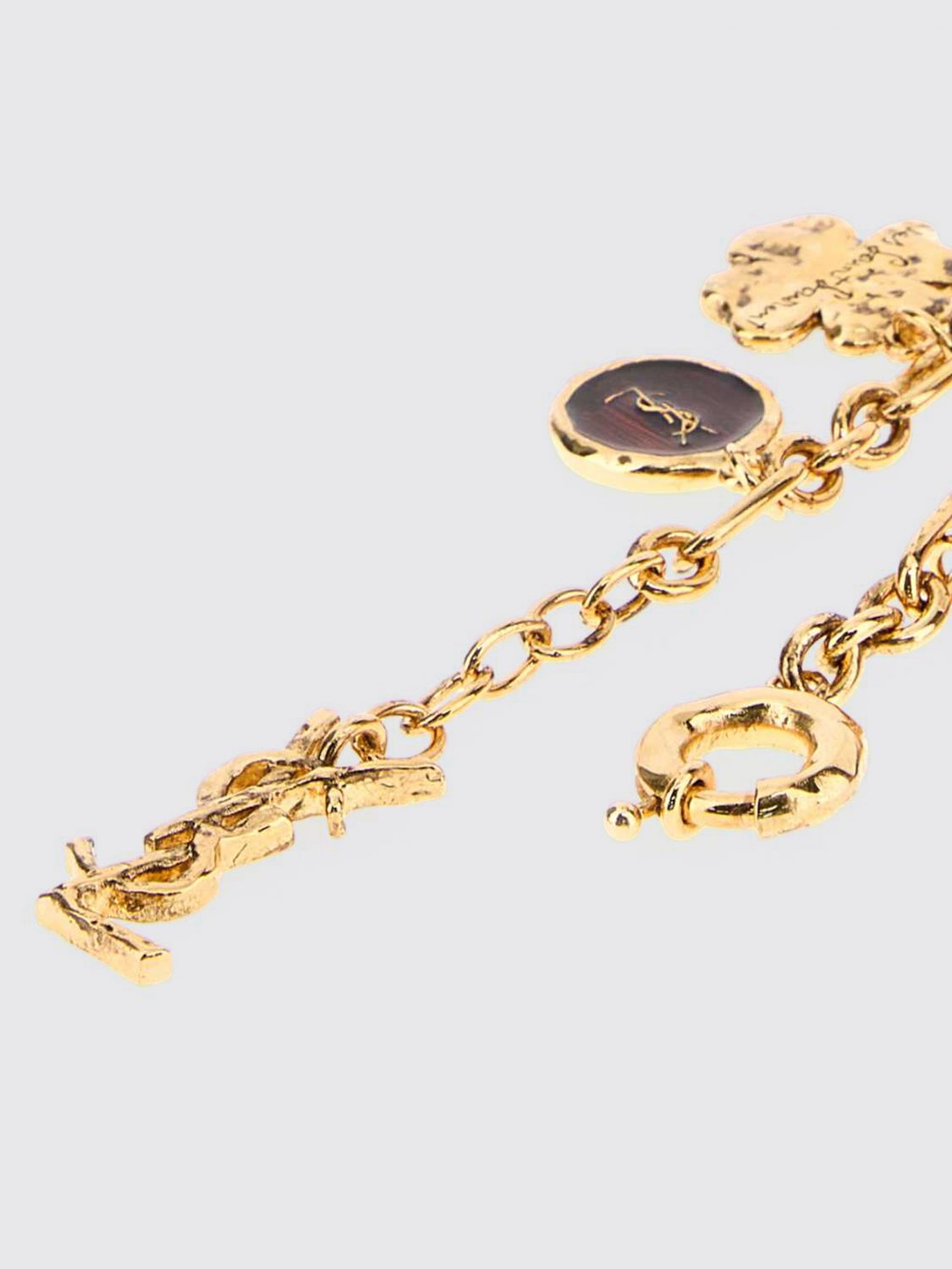 Saint Laurent Women Brass Charm Bracelet Saint Laurent With Ysl Monogram SAINT LAURENT
