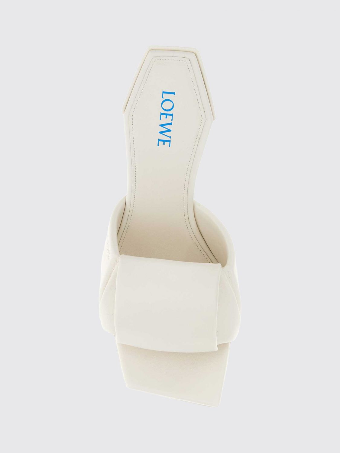 Loewe Women Loewe Origami Mule Sandals In Lambskin With High Cone Heel And Square Toe LOEWE