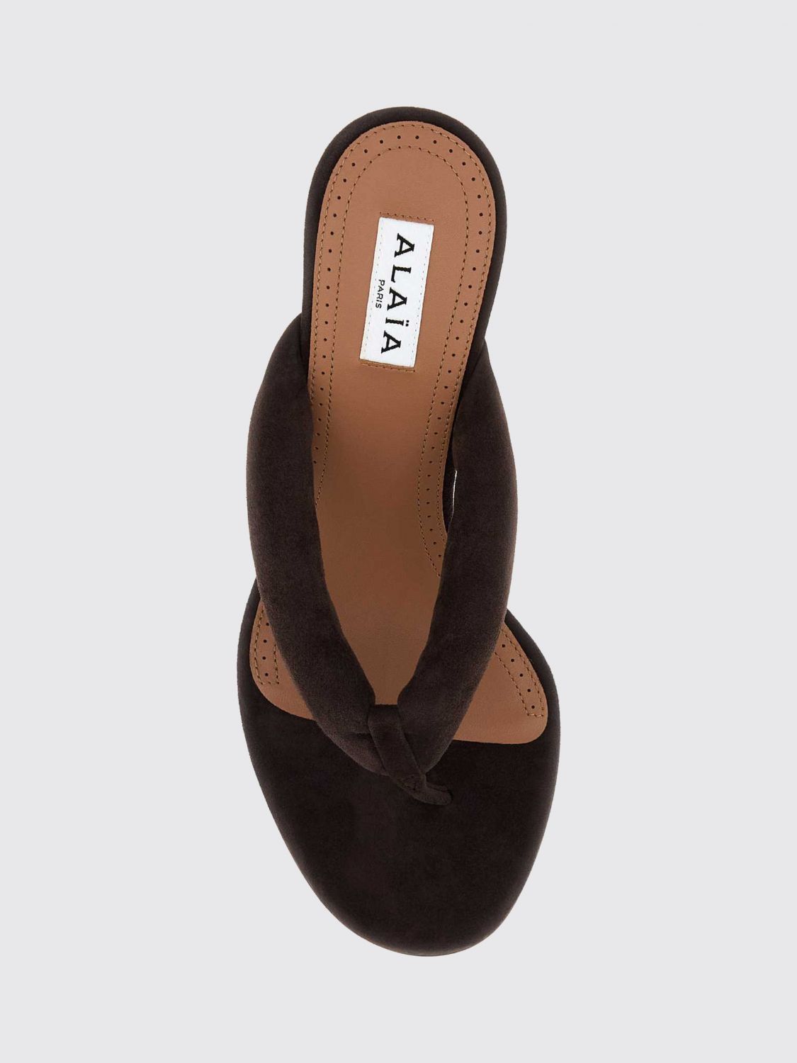 Alai�A Women Alaia Suede Thong Mule Sandals With Stiletto Heel ALAIA