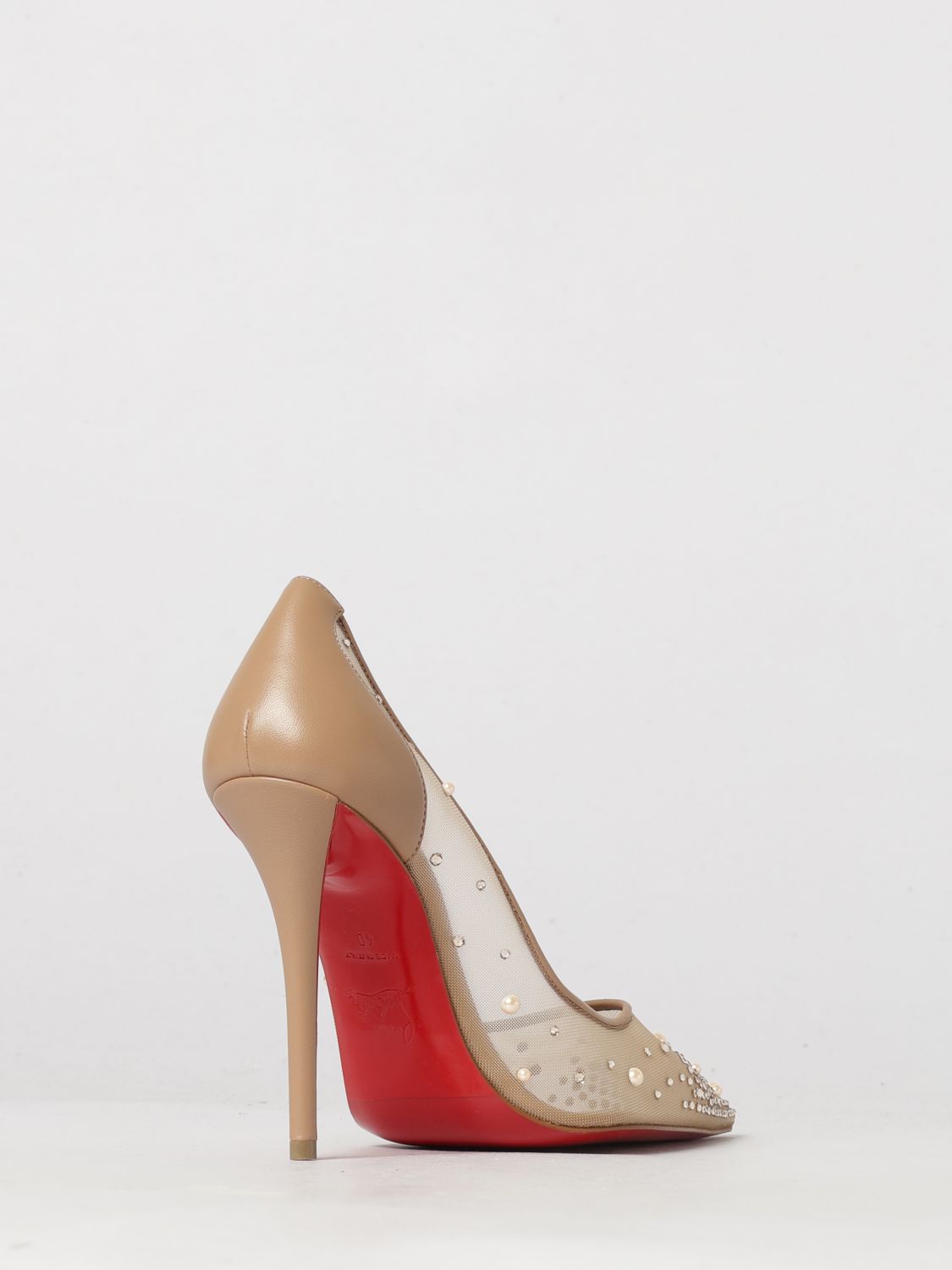 Christian Louboutin Women Follies Strass Embellished Mesh High-Heel Court Shoes Christian Louboutin CHRISTIAN LOUBOUTIN
