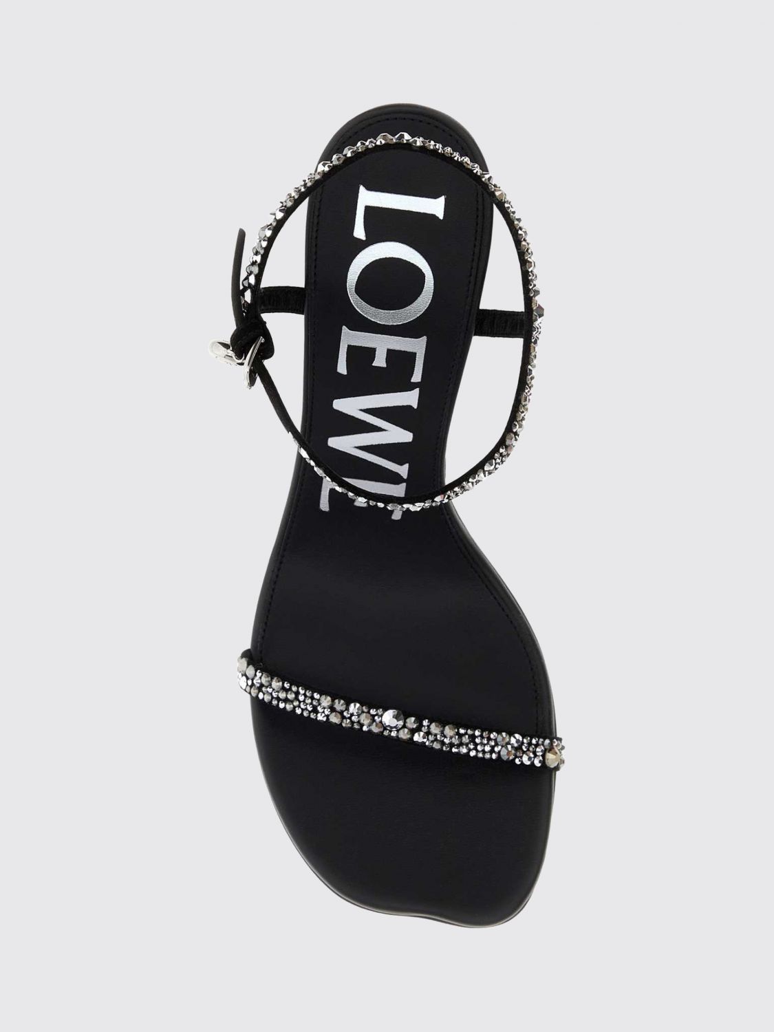 Loewe Women Loewe Toy Suede Sandals With Applied Crystals And Sculptural High Heel LOEWE
