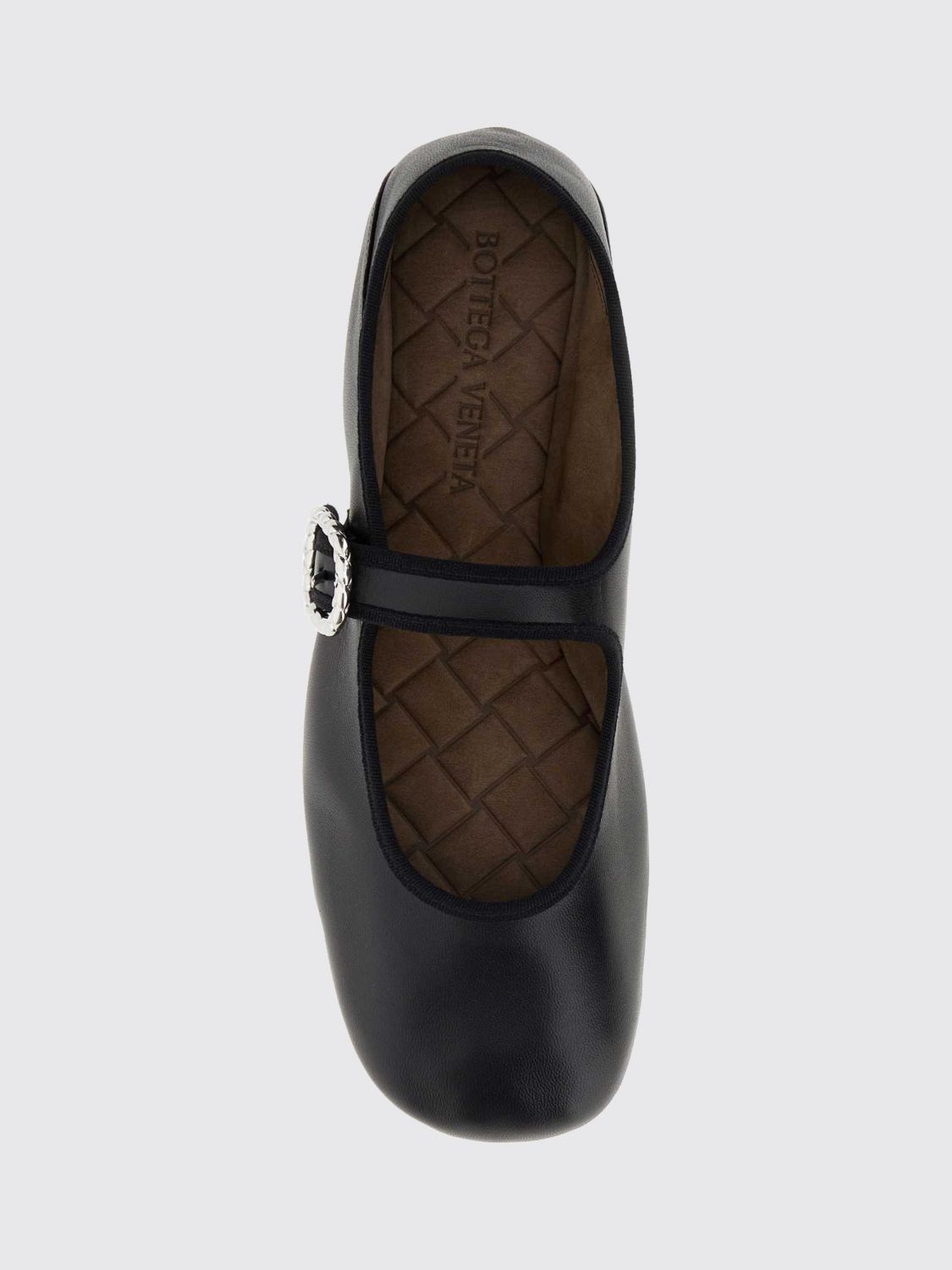 Bottega Veneta Women Bottega Veneta Mary Jane Smooth Leather Ballet Flats With Adjustable Strap BOTTEGA VENETA