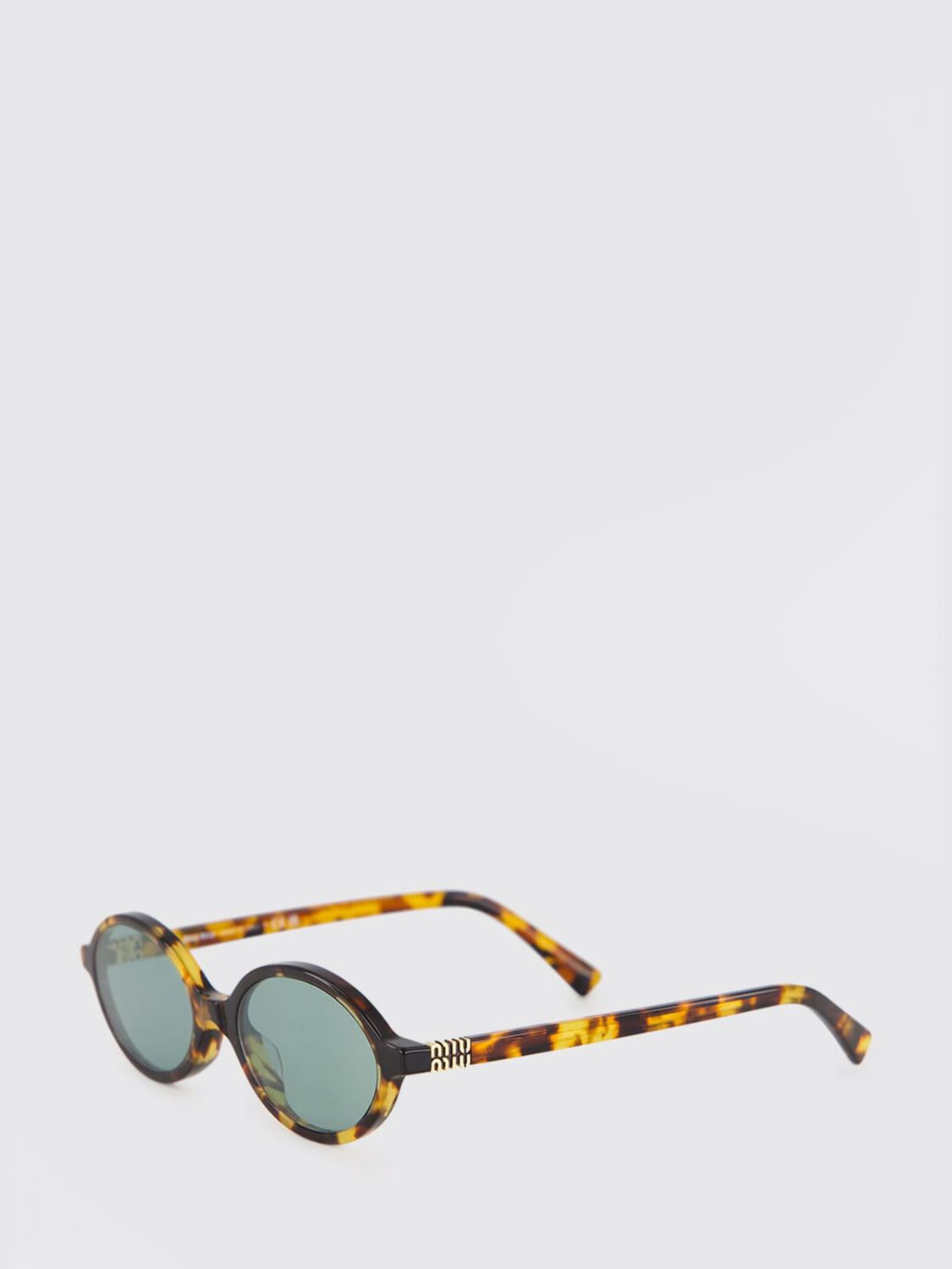 Miu Miu Women Oval Miu Miu Sunglasses In Tortoiseshell Acetate With Logo MIU MIU