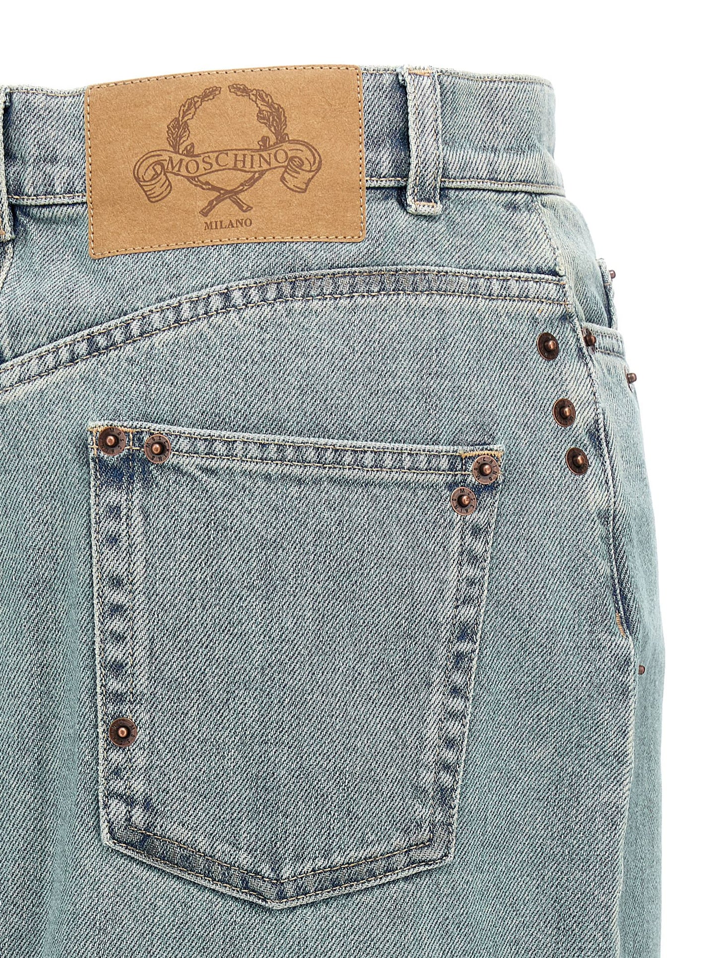 Moschino Women Rivets Denim Skirt MOSCHINO