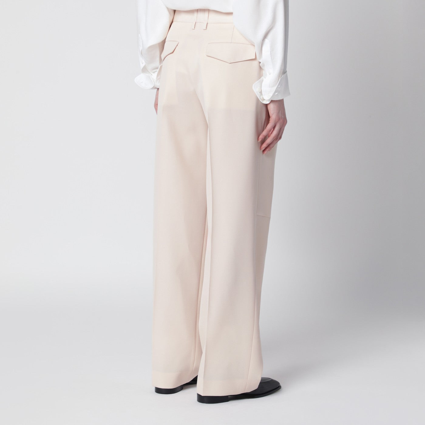 Jil Sander Ivory Wool Gabardine Trousers Women JIL SANDER