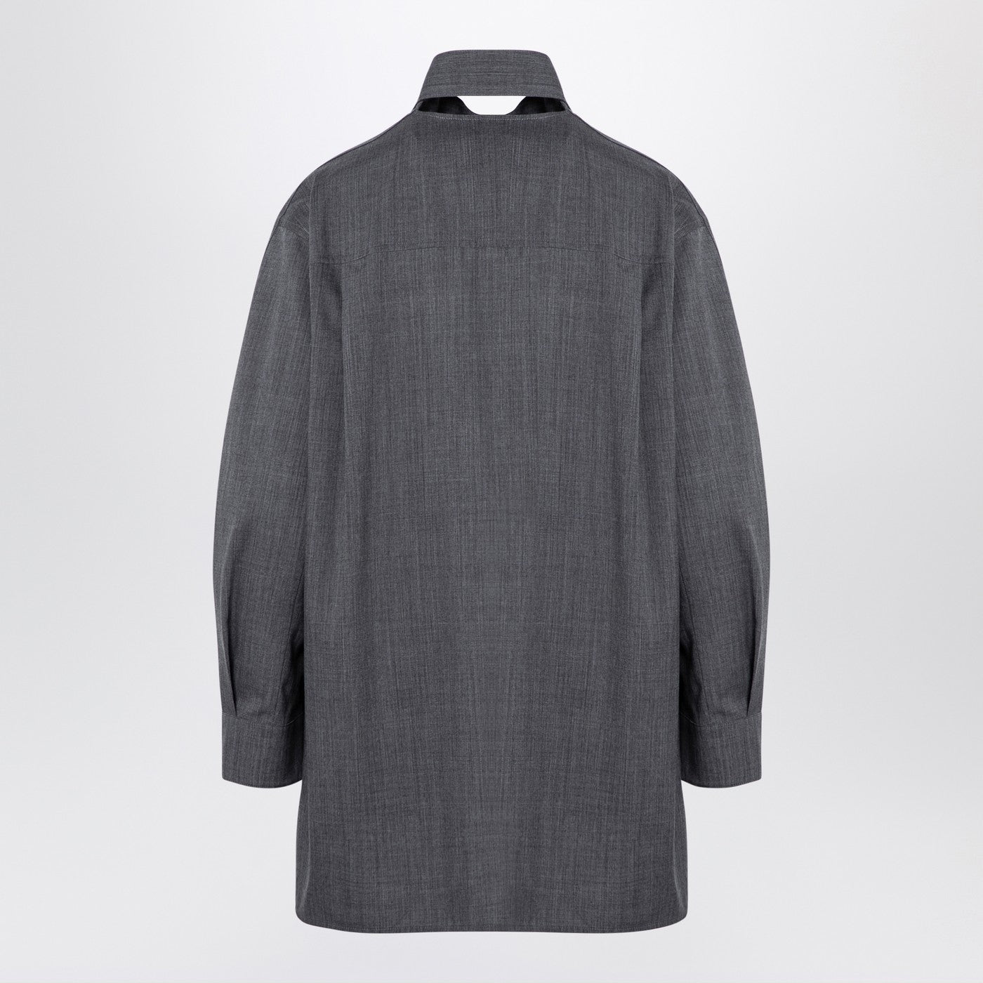 Jil Sander Grey Wool Shirt With Scarf Women JIL SANDER
