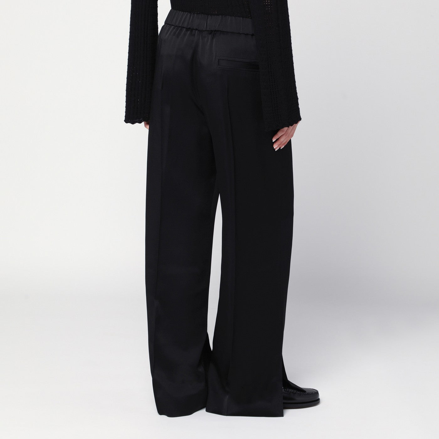 Jil Sander Black Satin Palazzo Pants Women JIL SANDER