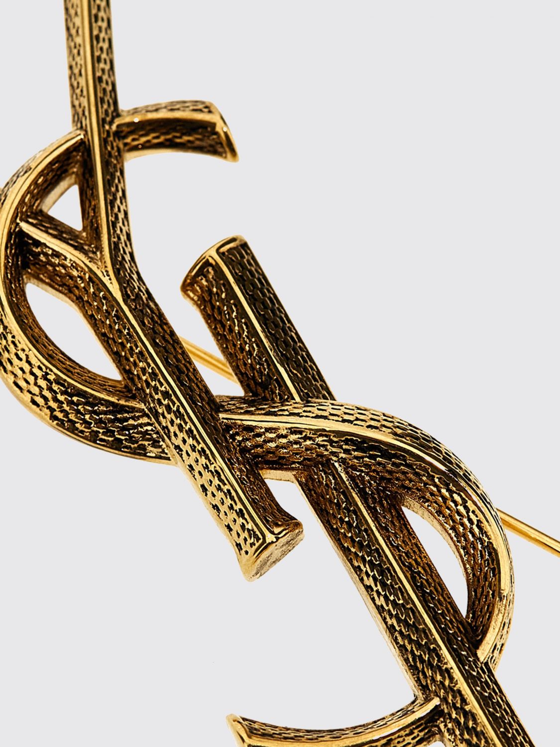 Saint Laurent Women Cassandre Ysl Monogram Brooch Saint Laurent In Golden Brass SAINT LAURENT