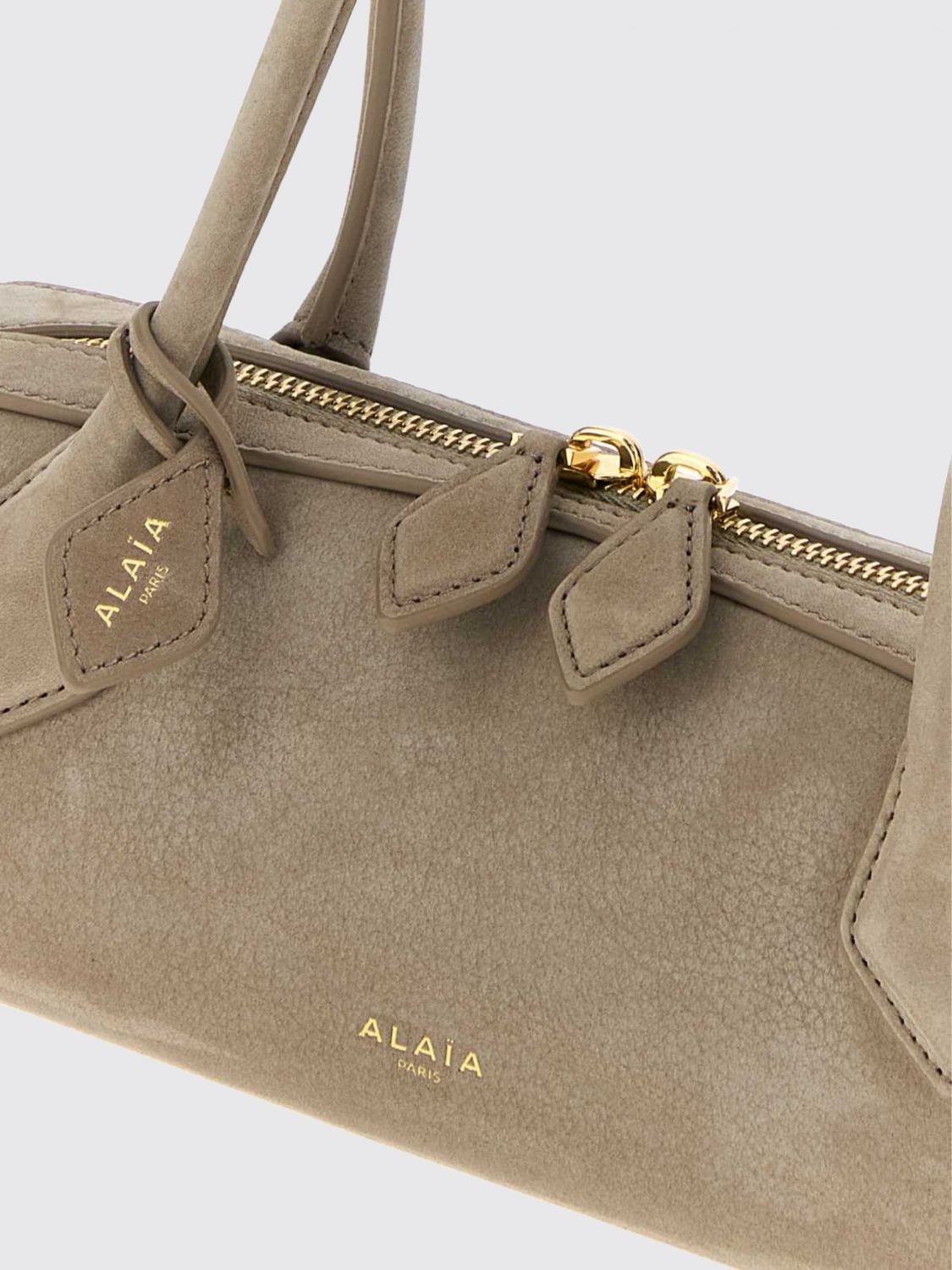 Alai�A Women Le Teckel Nubuck Shoulder Bag Alaia With Double Handle ALAIA