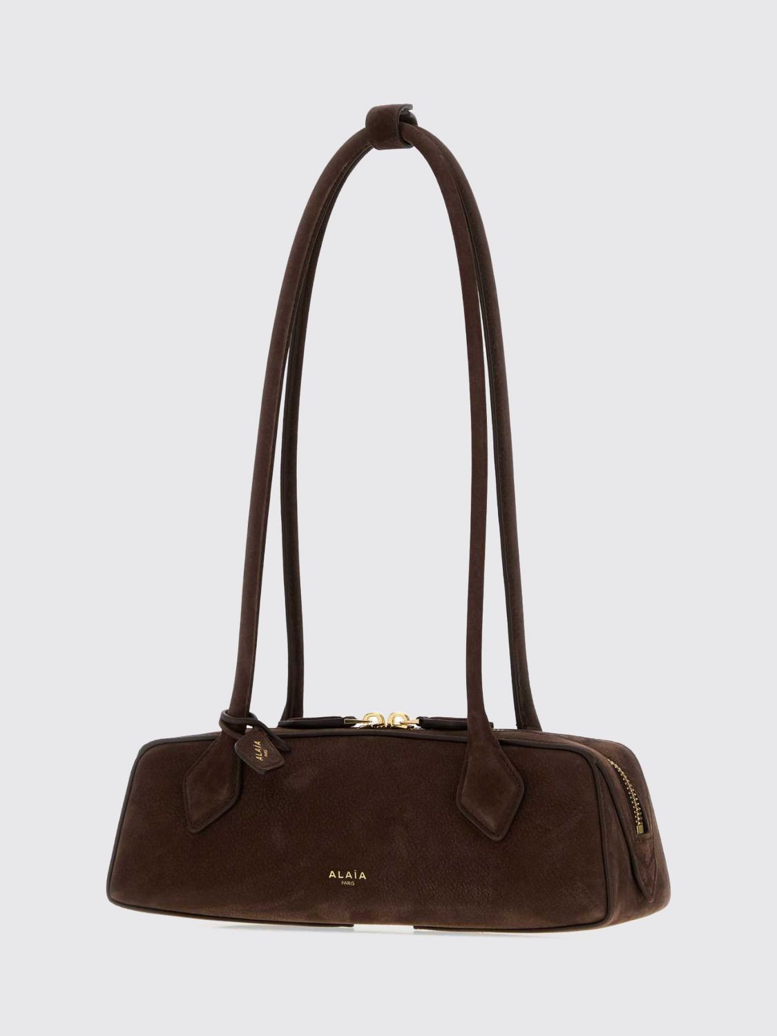 Alai�A Women Le Teckel Nubuck Shoulder Bag Alaia With Double Handle ALAIA
