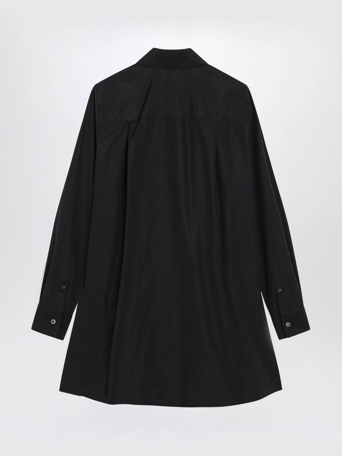 Loewe Women Loewe Draped Neck Cotton Poplin Mini Shirt Dress LOEWE