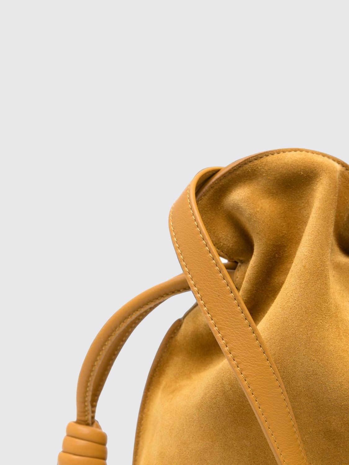 Loewe Women Flamenco Suede Bucket Clutch With Drawstring Loewe LOEWE