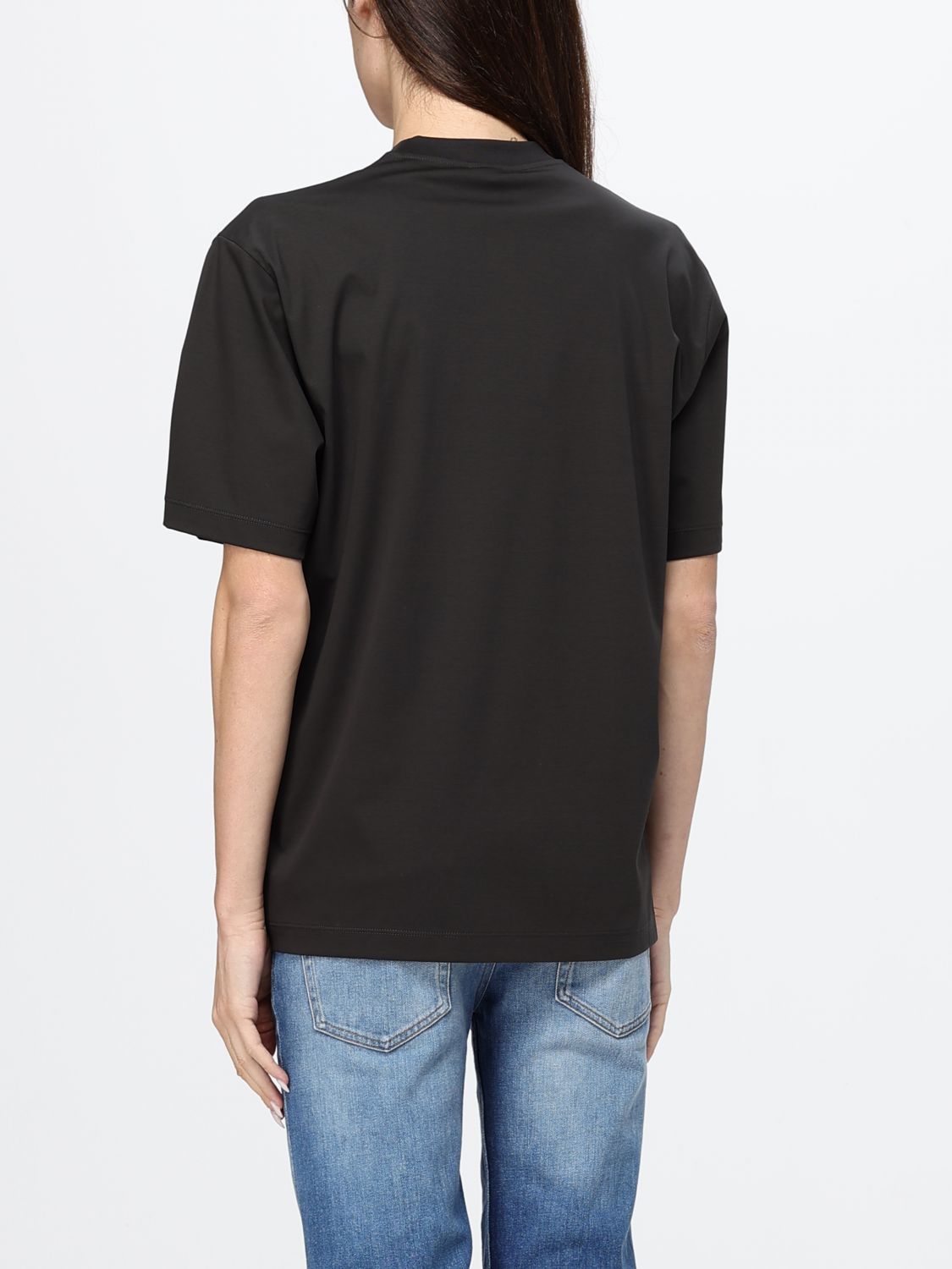 Gucci Women Crewneck Cotton T-Shirt Gucci With Contrasting Logo Print GUCCI