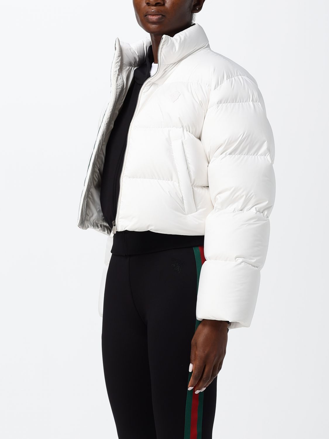 Gucci Women Gucci Cropped Polyester Puffer Jacket With High Neck And Zip Closure GUCCI