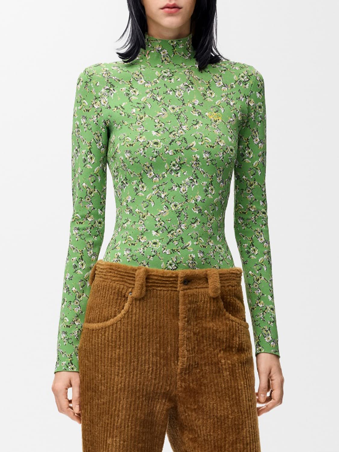 Loewe Women Floral Print Slim Fit Roll-Neck Top Loewe In Viscose LOEWE