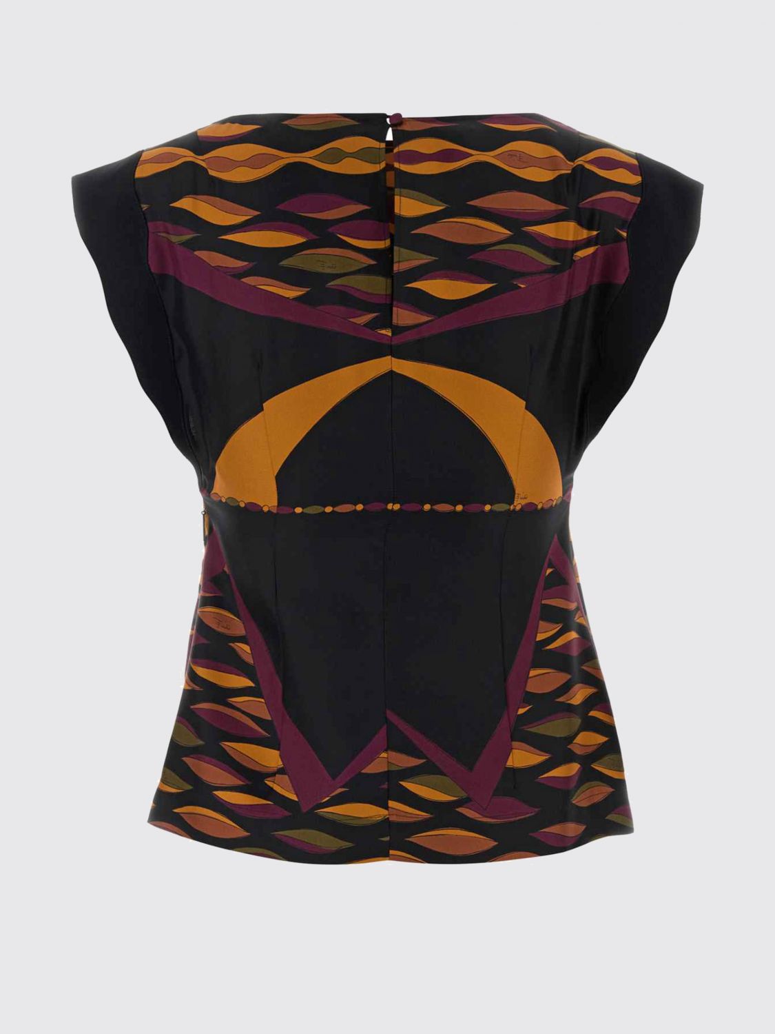 Pucci Women Sleeveless Cri�Pe Top Pucci With An Abstract Print And Crew Neck PUCCI