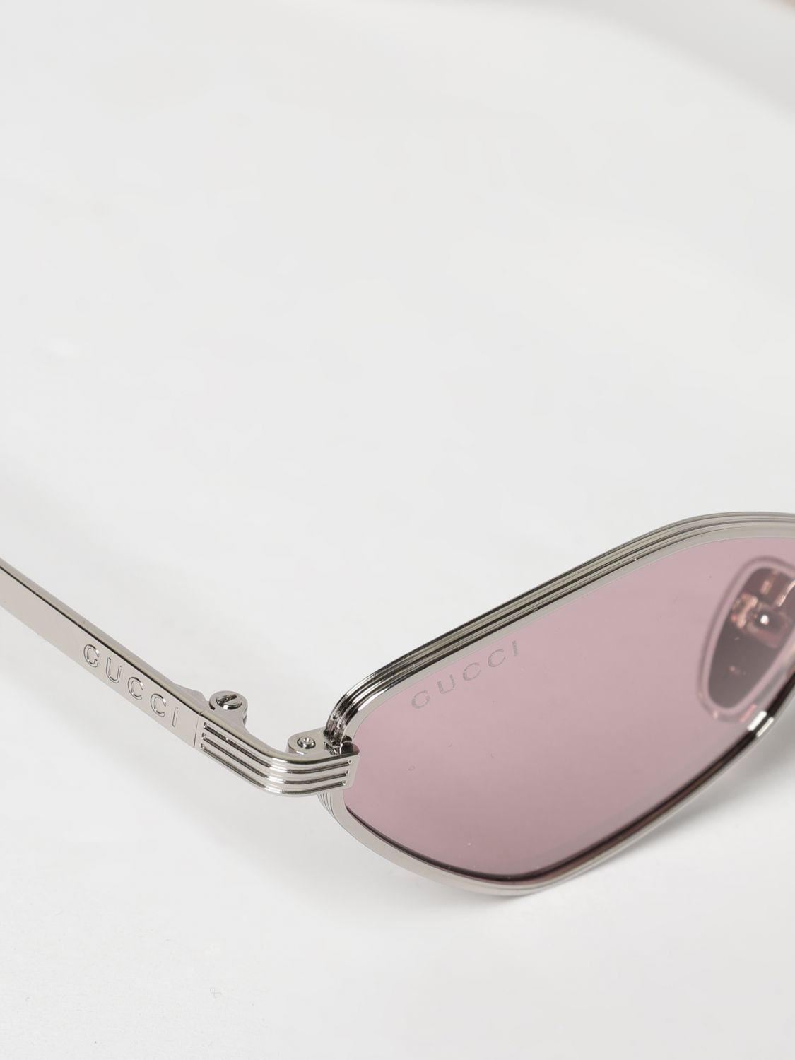 Gucci Women Gucci Cat Eye Metal Sunglasses With Diamond Shape And Engraved Logo GUCCI
