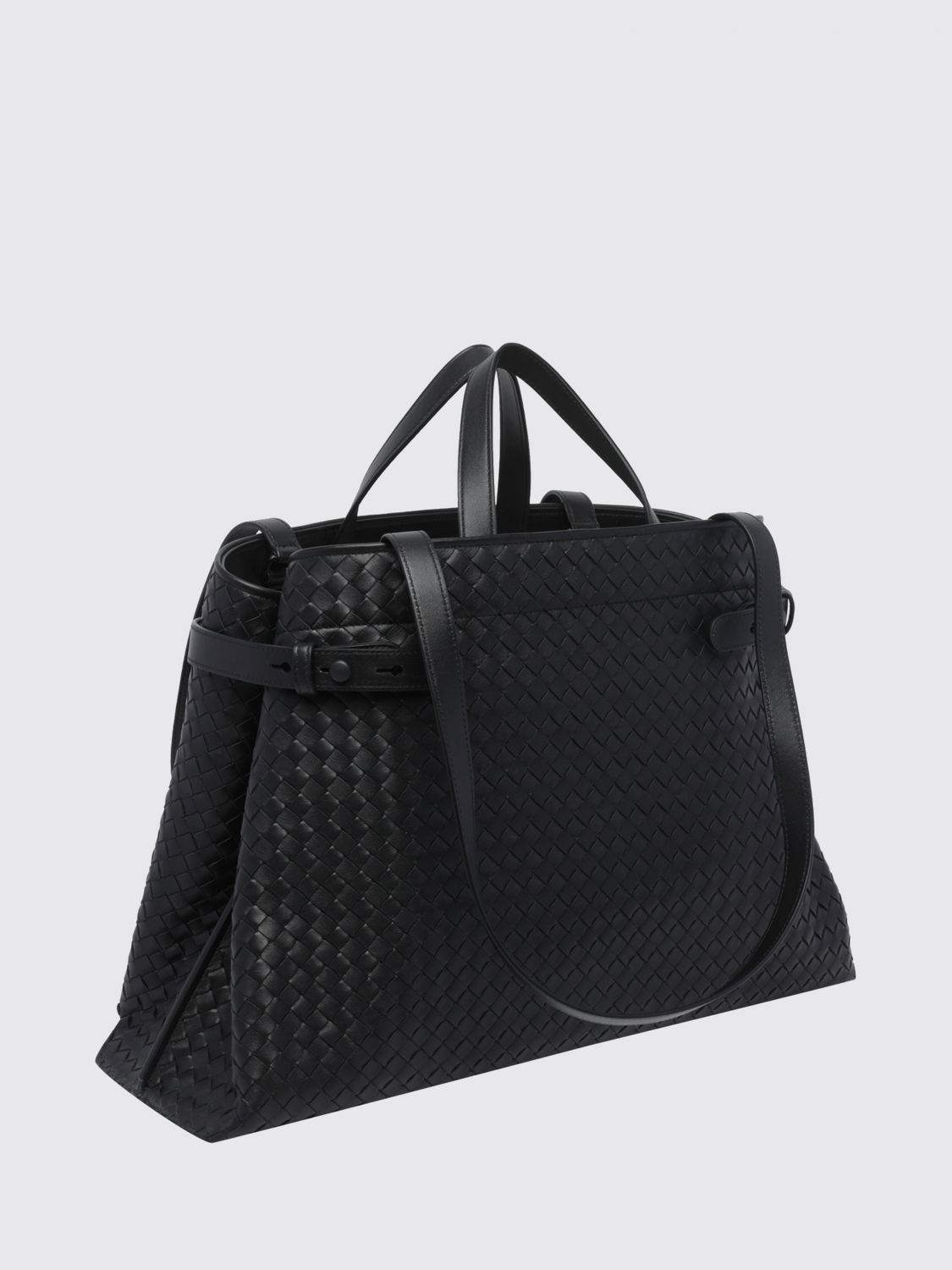 Bottega Veneta Men Intrecciato Leather Bottega Veneta Handbag With Shoulder Strap BOTTEGA VENETA