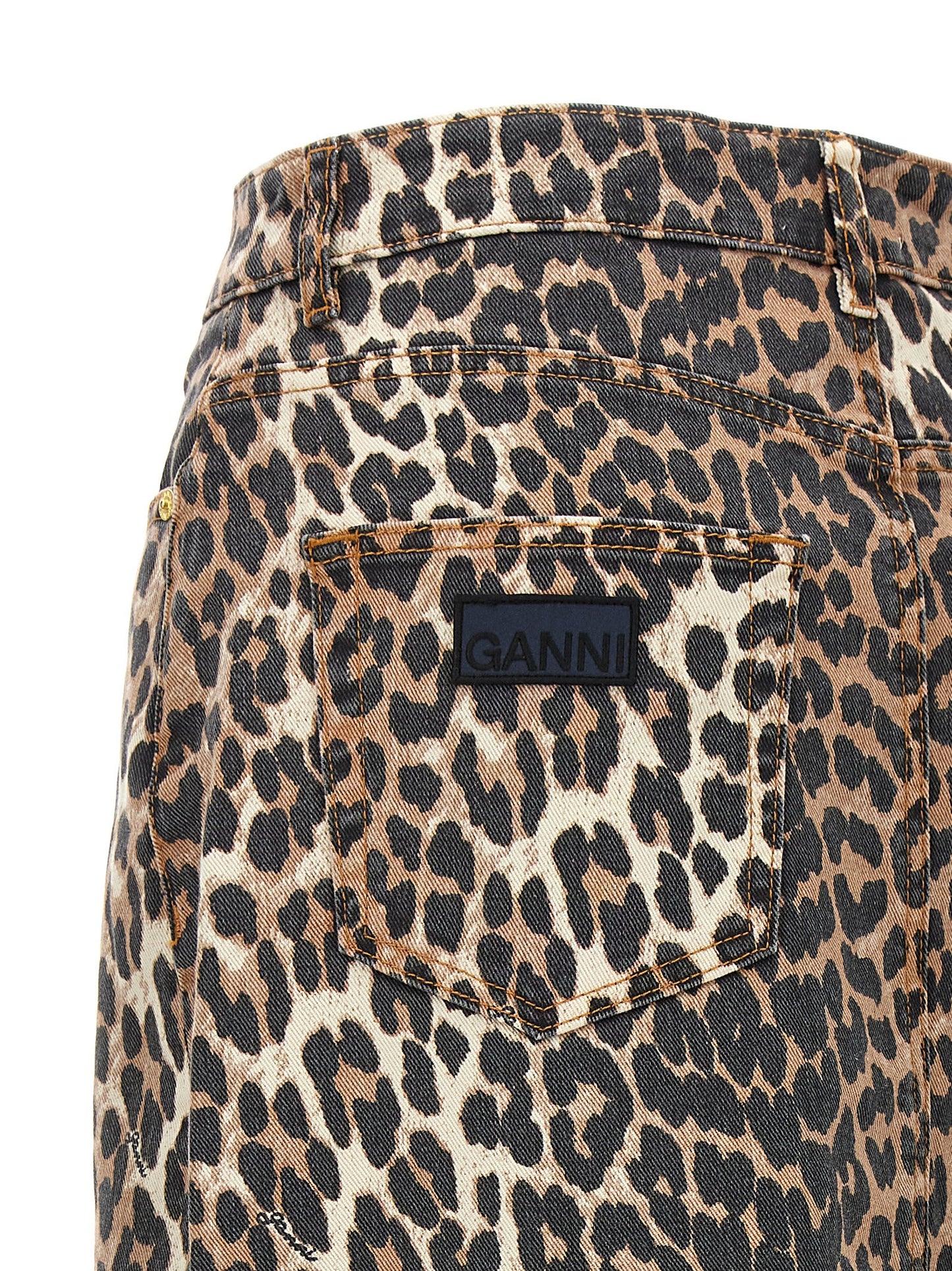 Ganni Women Animal Print Long Skirt GANNI