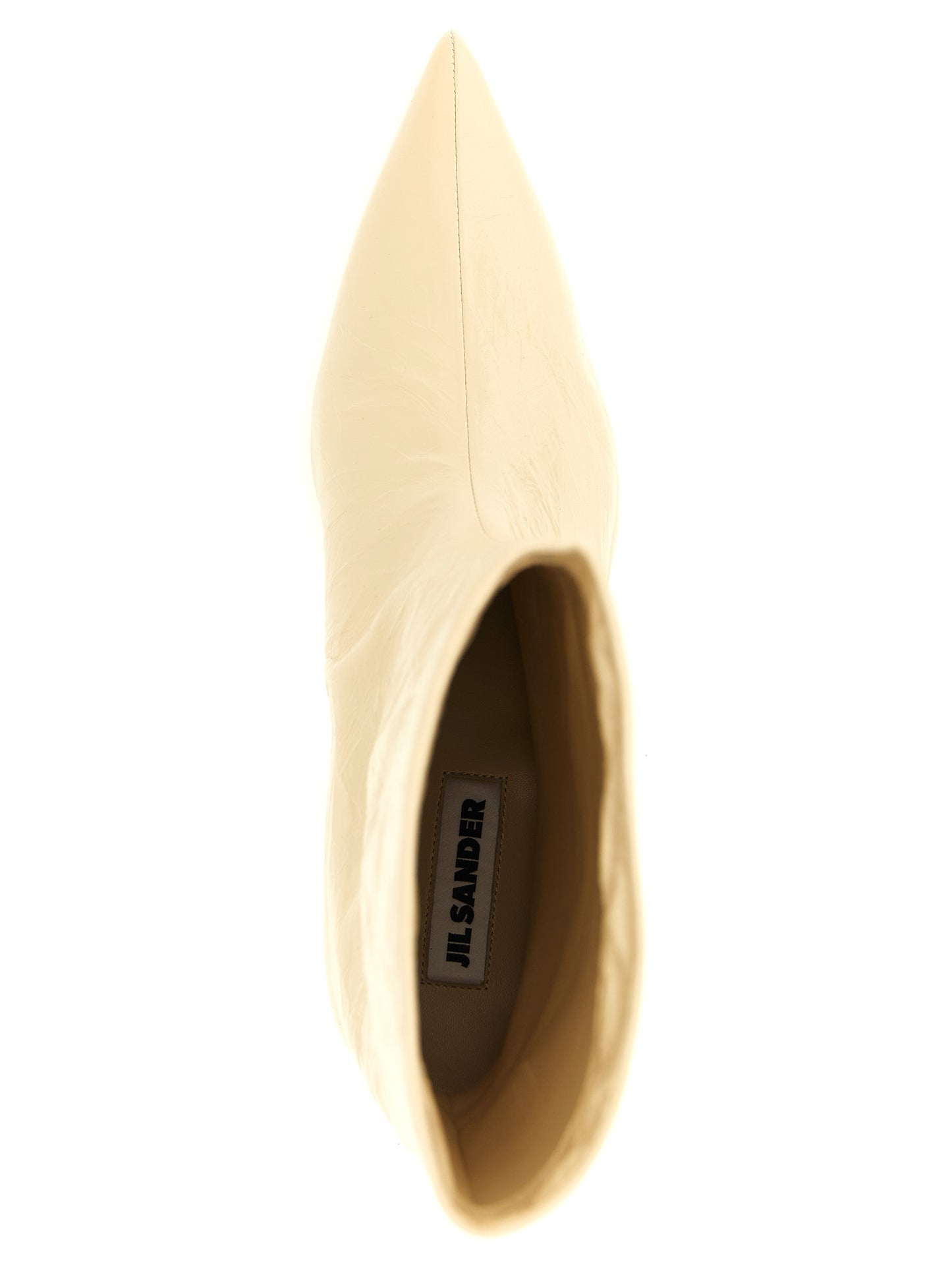 Jil Sander Women Craquelé Leather Ankle Boots JIL SANDER