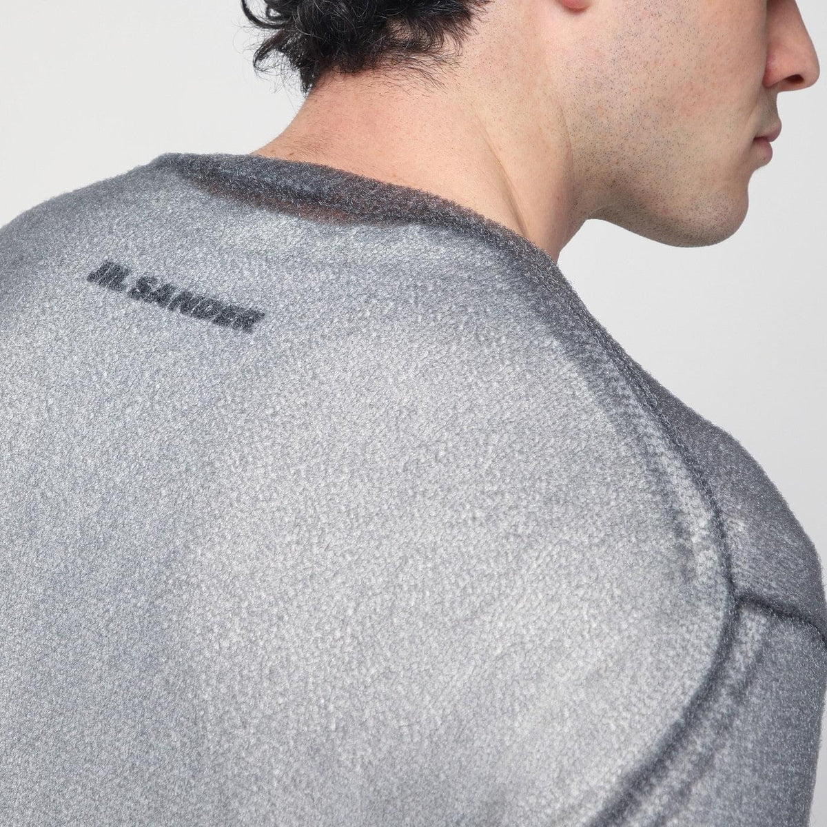 Jil Sander Grey Jumper With Layered Design Men Men JIL SANDER