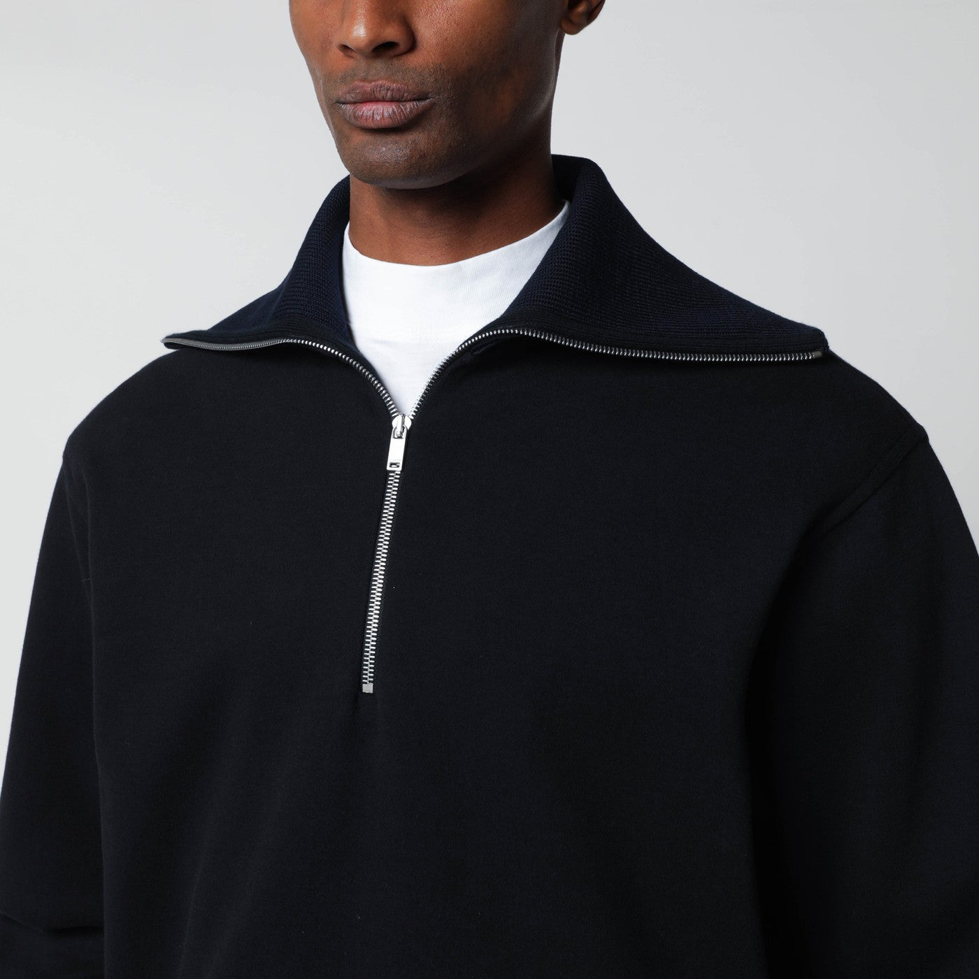 Jil Sander Navy Blue Half-Zip Sweatshirt Men JIL SANDER